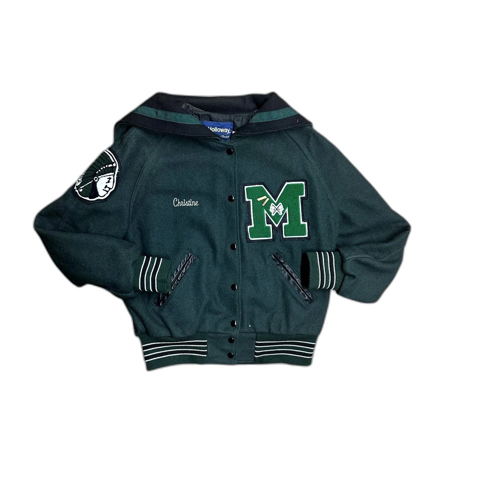 Holloway Vintage 90'S Varsity Letterman Jacket Holloway Dark Green Hi Size US XL / EU 56 / 4 - 1 Thumbnail