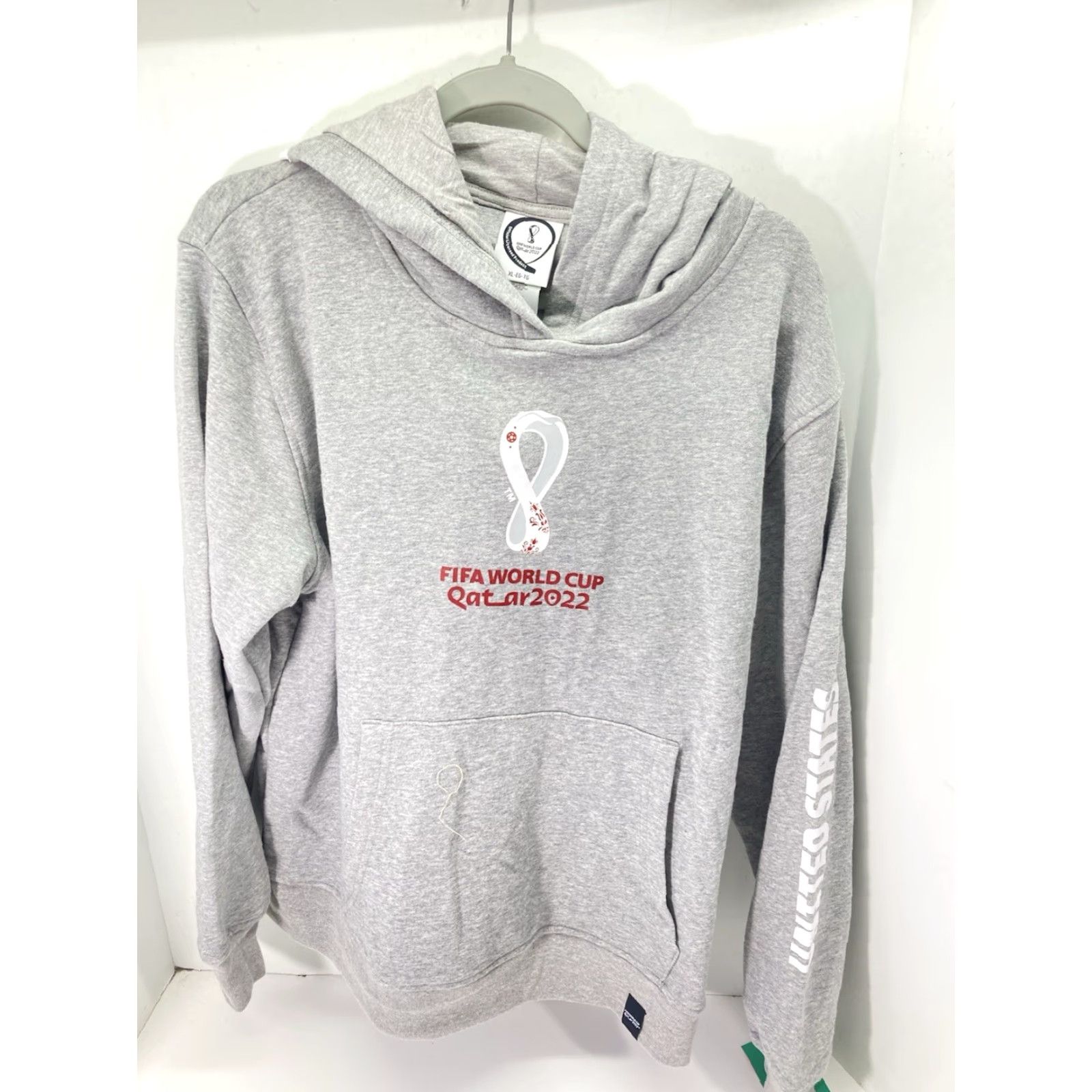 Vintage FIFA World Cup 2022 Hoodie Sweatshirt Men XL Gray Pullover Cotton USA NWT Size US XL / EU 56 / 4 - 2 Thumbnail
