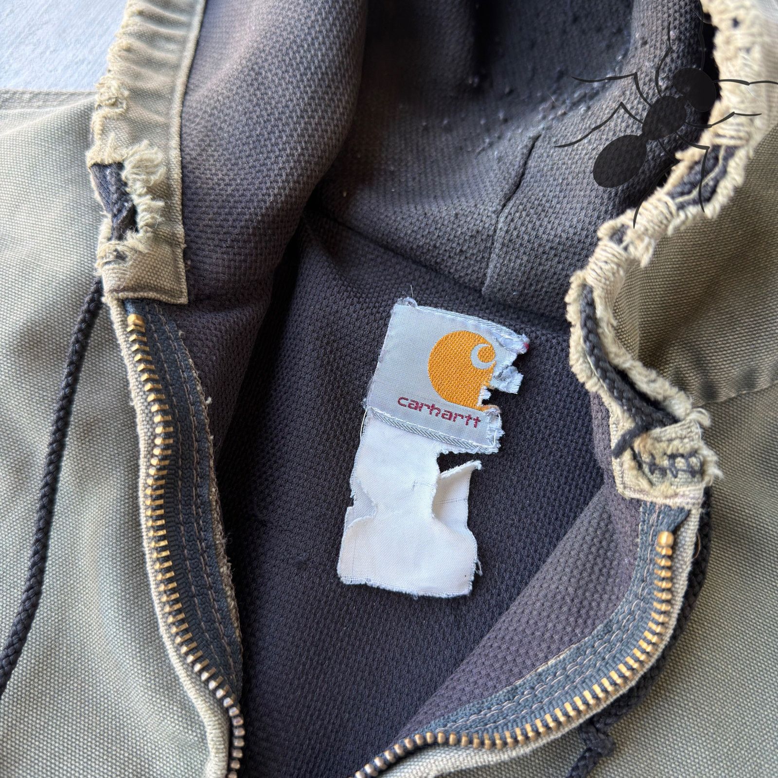 Carhartt × Vintage Vintage Y2K Carhartt THRASHED green hooded work wear jacket Size US L / EU 52-54 / 3 - 6 Thumbnail