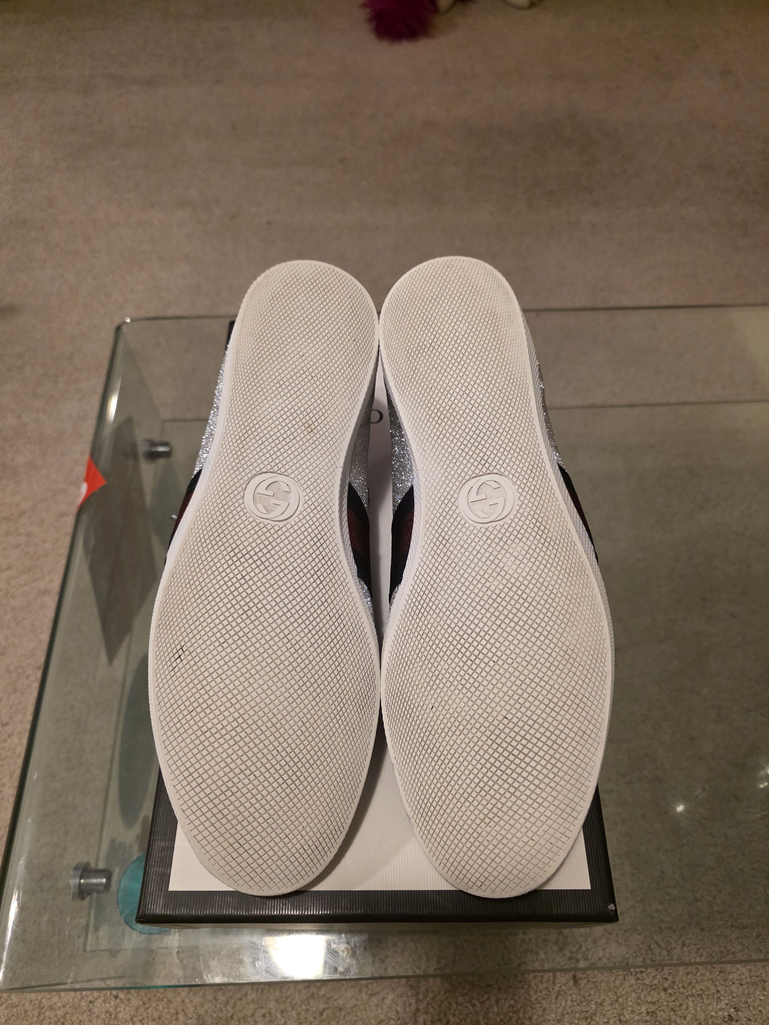 Gucci GUCCI BAMBI WEB SILVER SNEAKERS MENS SIZE Size US 9.5 / EU 42-43 - 7 Thumbnail