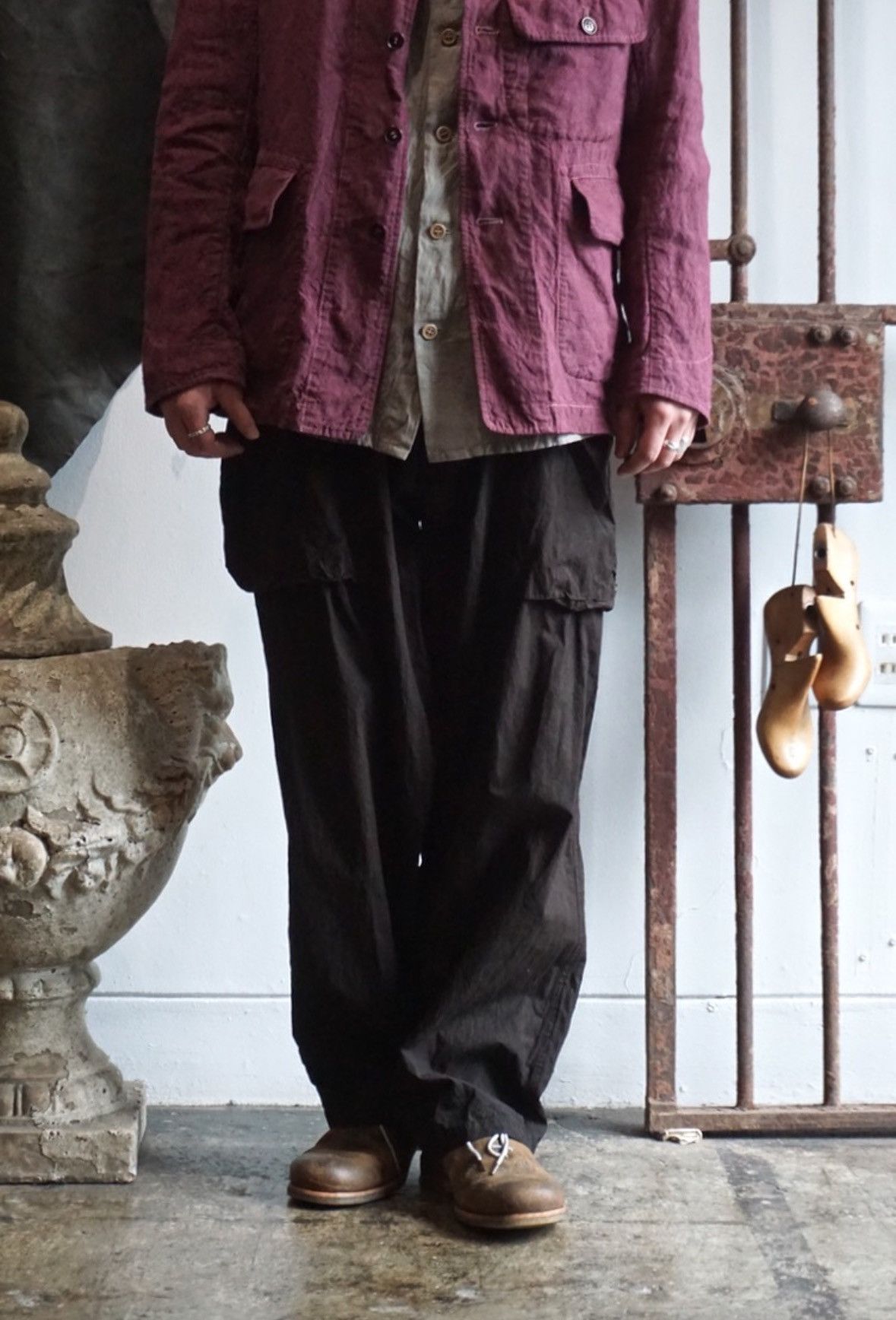Beaugan Sz1 Monkey Cargo Mud Dye Pants (Brown) Size US 32 / EU 48 - 1 Thumbnail