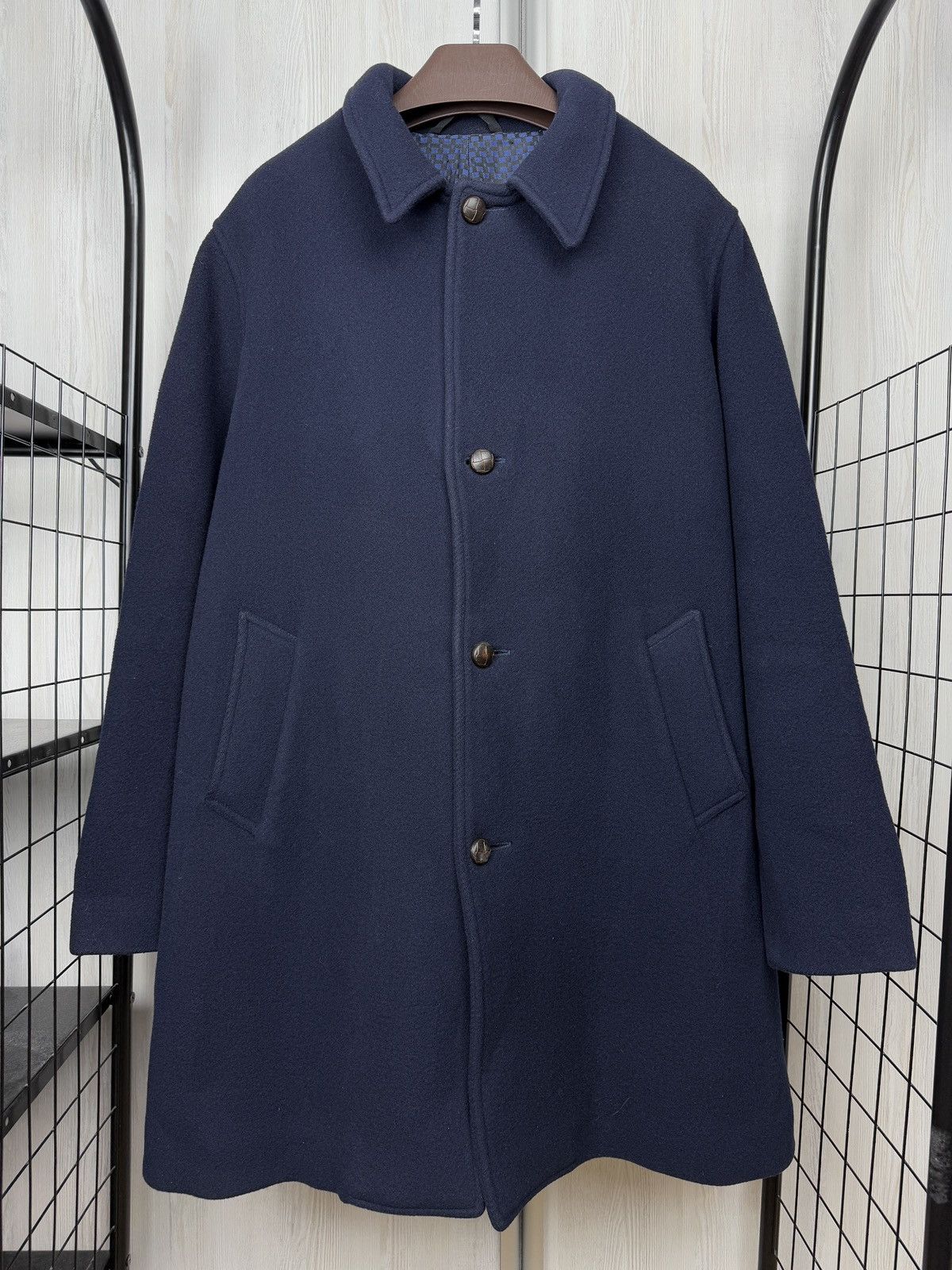 Doppiaa Doppiaa Aamsterdam navy blue woo heavyweight elegant coat Size US L / EU 52-54 / 3 - 2 Thumbnail