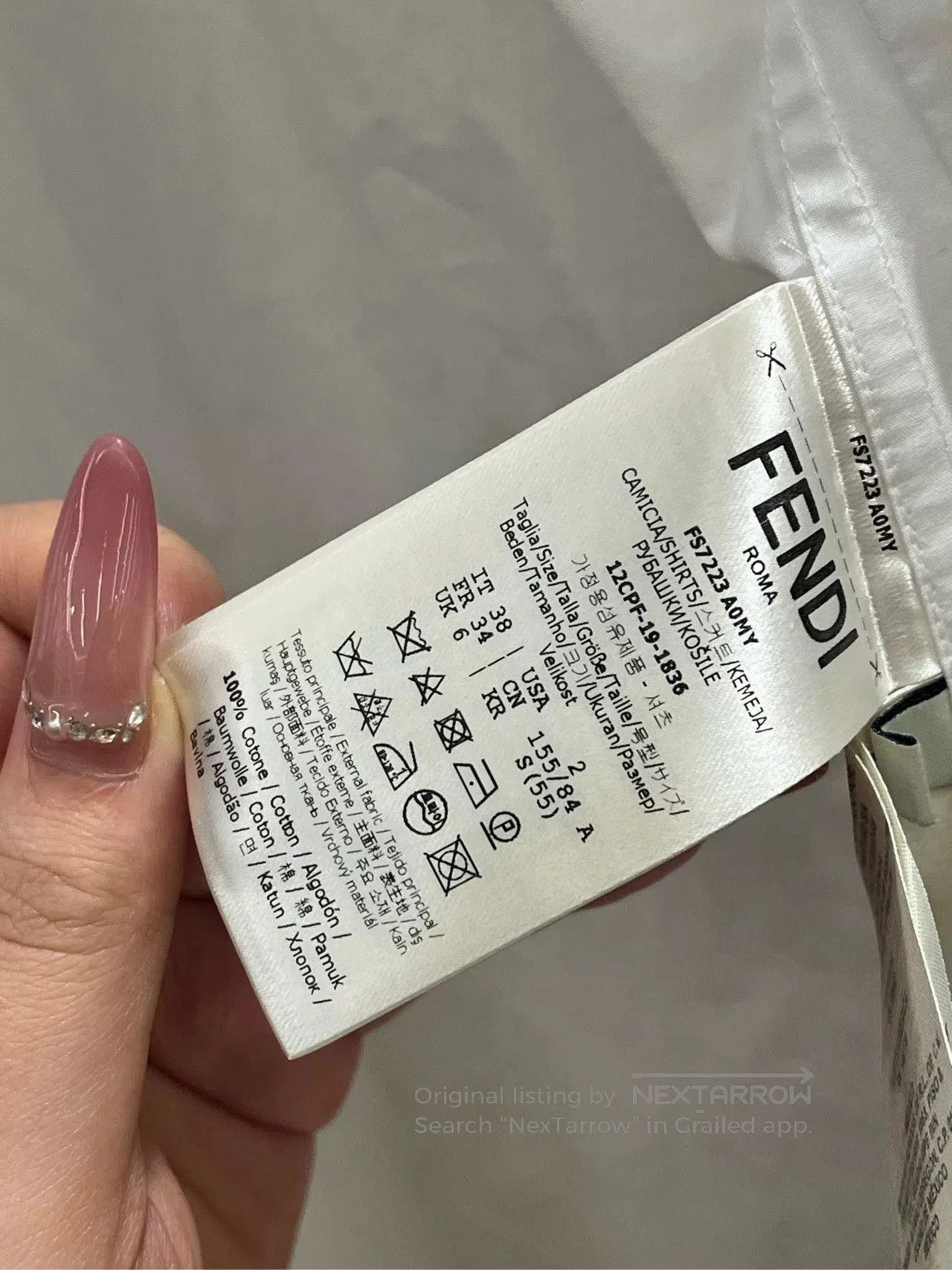 Fendi Fendi FS7223 White Cotton Shirt. Size US M / EU 48-50 / 2 - 7 Thumbnail