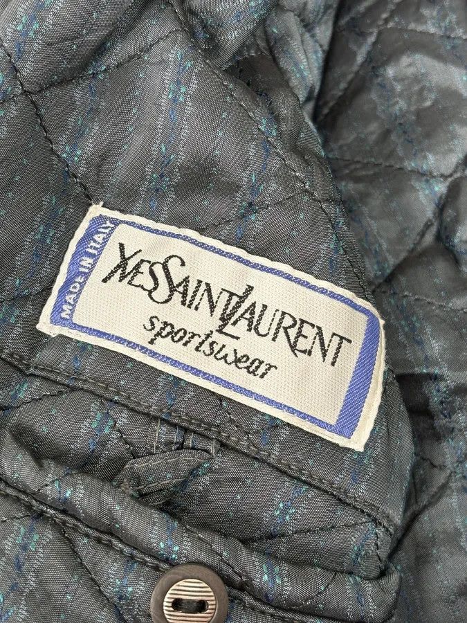 Yves Saint Laurent 1990s Yves Saint Laurent Grey Wool Bomber Jacket Size US L / EU 52-54 / 3 - 13 Thumbnail
