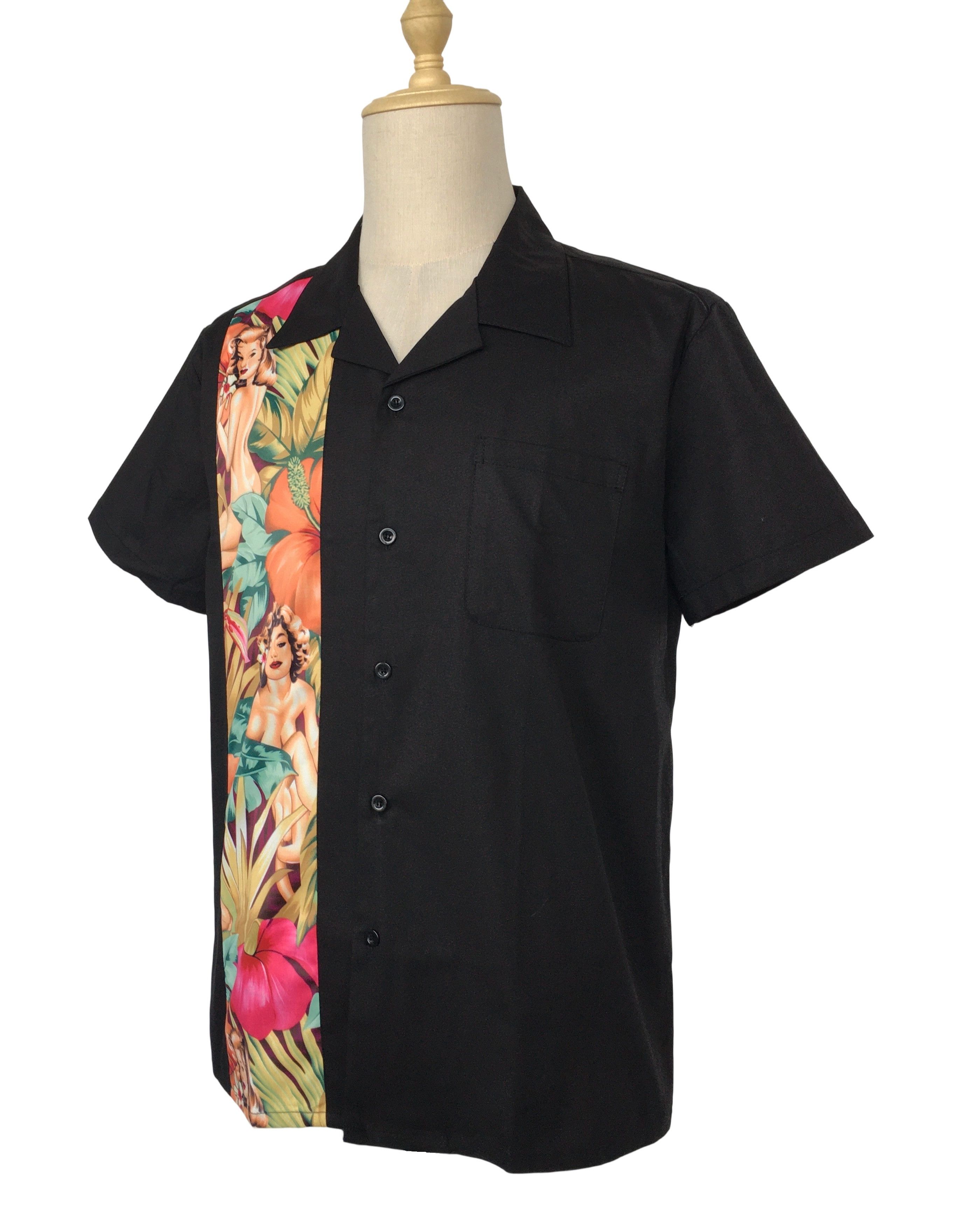 Other Vintage Style Floral Nude Print Cotton Men Panel Shirts Size US XXL / EU 58 / 5 - 2 Thumbnail