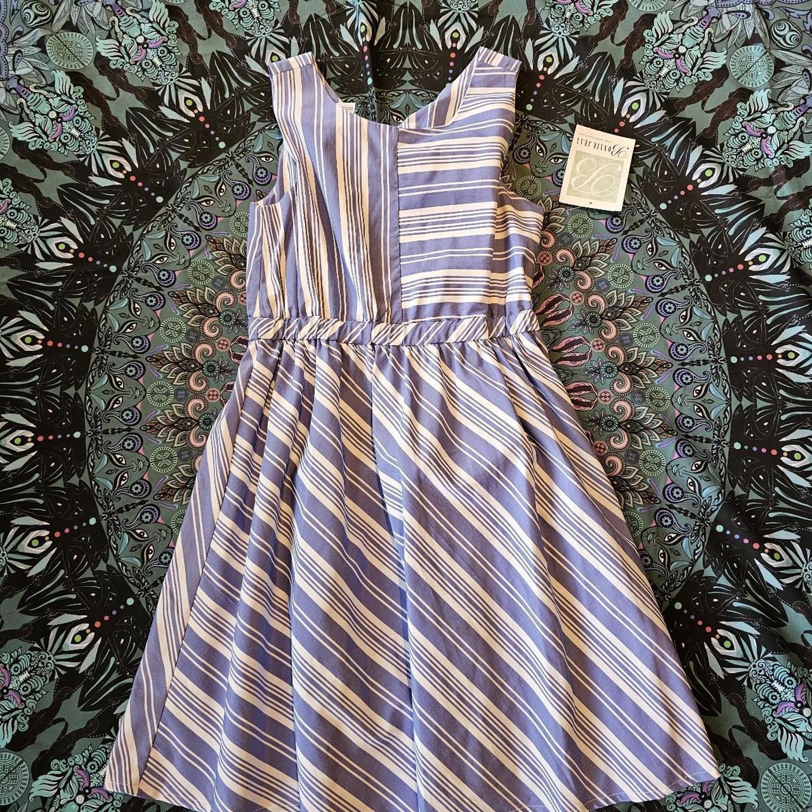 Designer Bonnie Jean Kid's White and Blue Dress NWT Size ONE SIZE - 1 Thumbnail