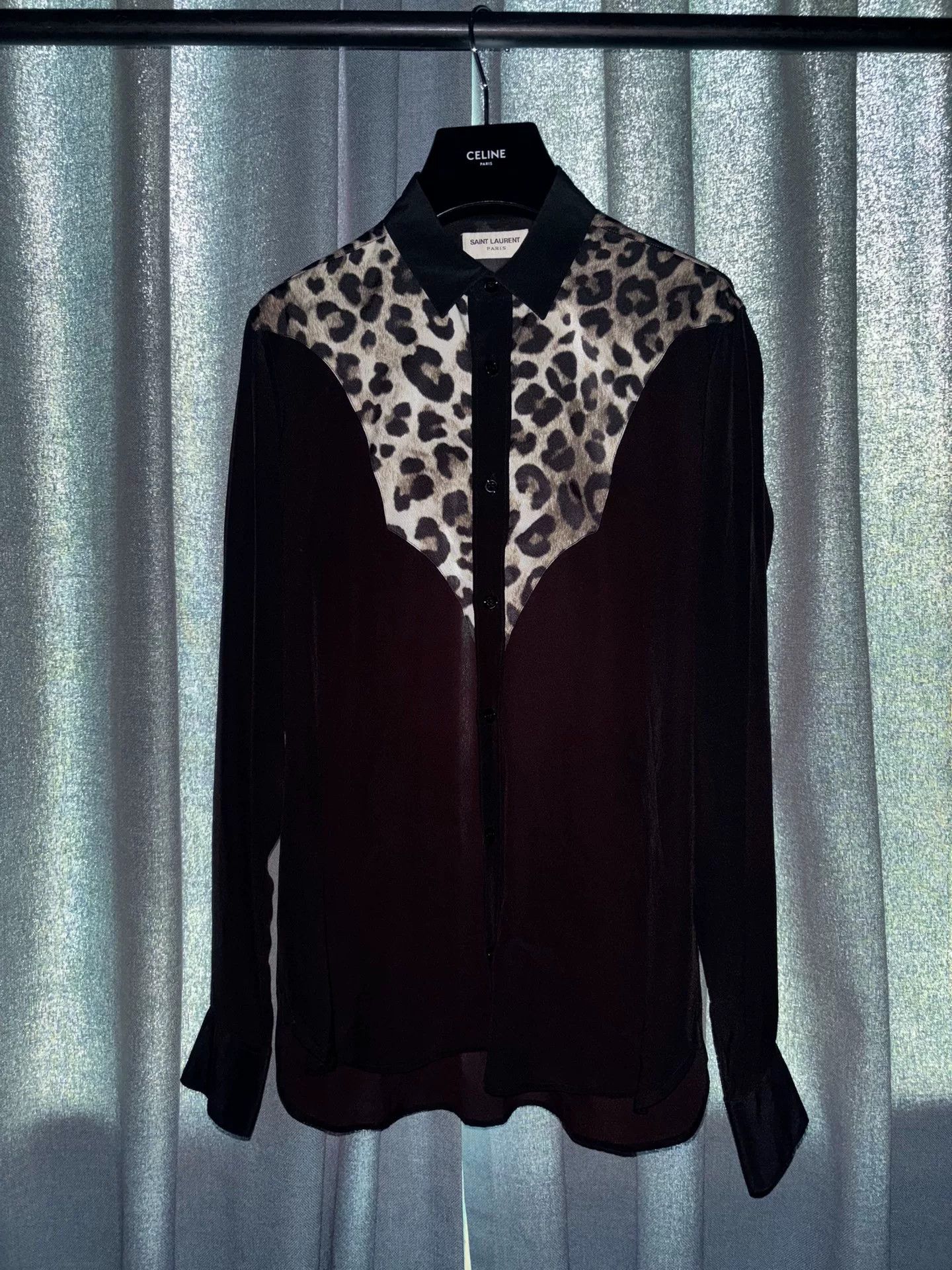 Saint Laurent Paris Saint Laurent Leopard Print Panel Shirt Size M / US 6-8 / IT 42-44 - 1 Thumbnail