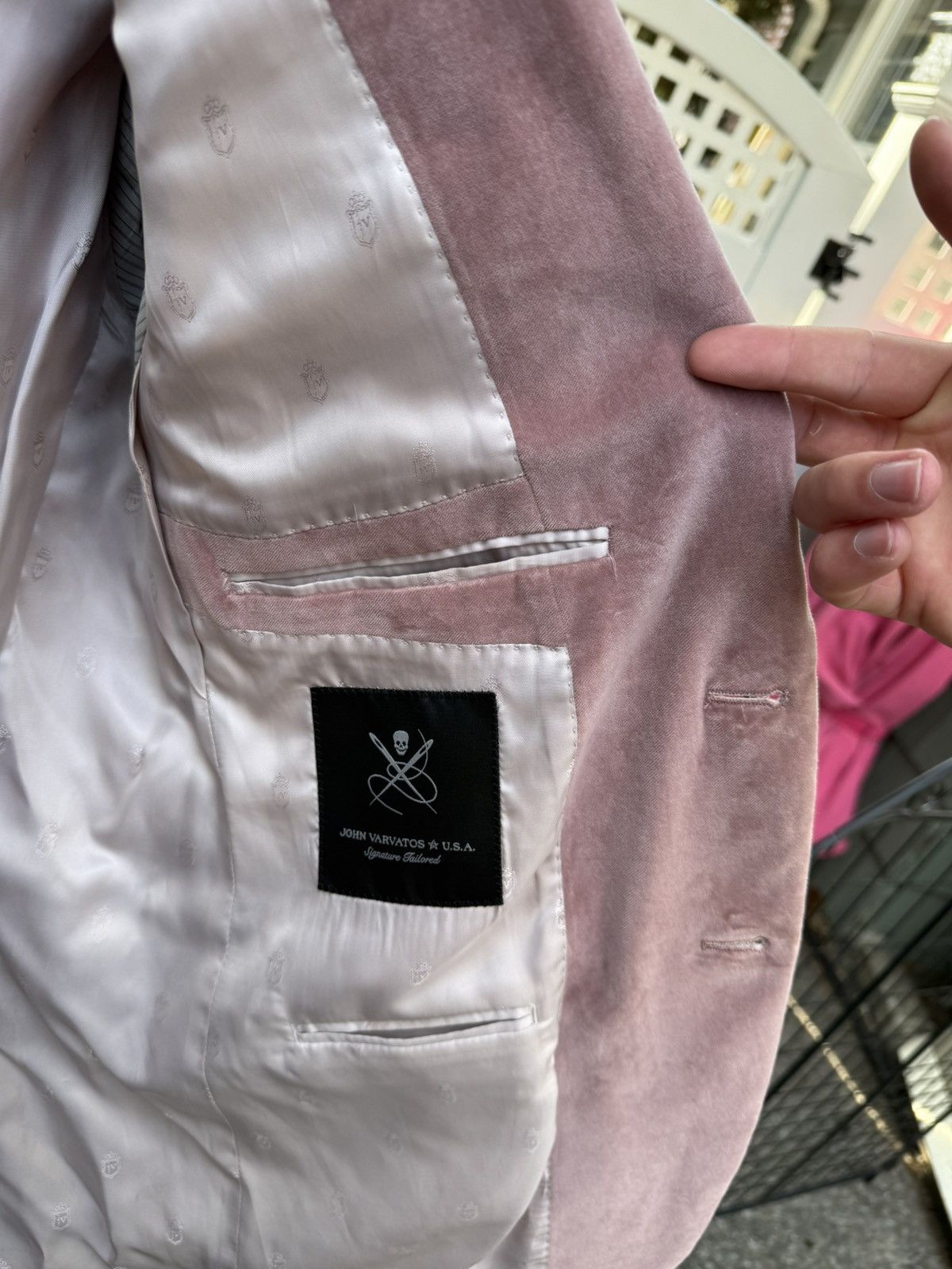 John Varvatos John Varvatos Star USA Velvet Slim Fit Pink 40S Blazer $498 Size 40S - 8 Thumbnail