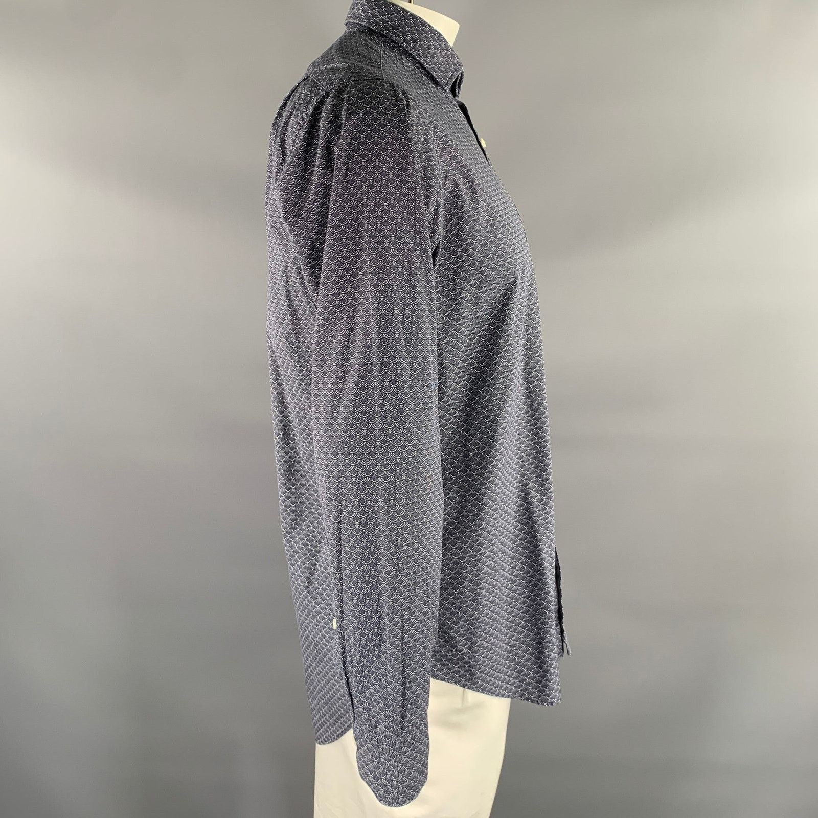 Sid Mashburn SID MASHBURN L Speckled Cotton Button Up Long Sleeve Shirt Size US L / EU 52-54 / 3 - 3 Thumbnail
