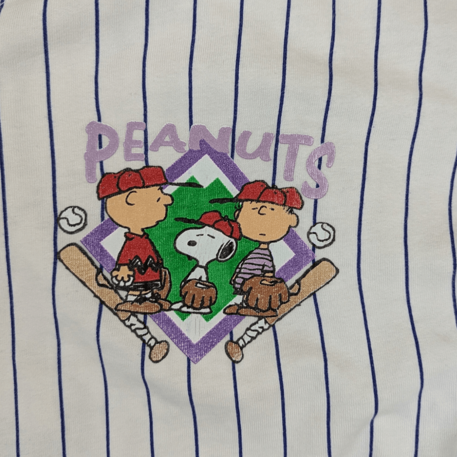 MLB Vintage 90's PEANUTS Big Logo Baseball Shirt Size US XL / EU 56 / 4 - 5 Thumbnail
