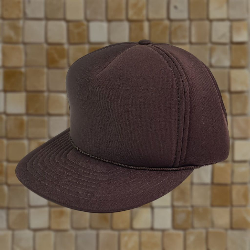 Vintage VINTAGE Otto Brown Foam Blank Trucker Hat Snapback Adjustable 80s Cap Mens Hat Size ONE SIZE - 1 Thumbnail