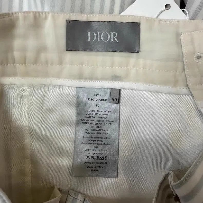 Dior White Striped Cropped Pants Size 34. Size US 34 / EU 50 - 3 Thumbnail