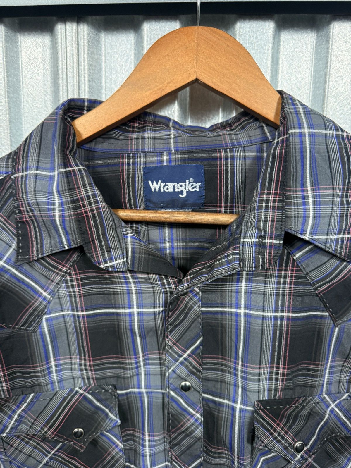 Wrangler Vintage Wrangler Western Pearl Snap Plaid Button Up Shirt Size US XL / EU 56 / 4 - 6 Thumbnail