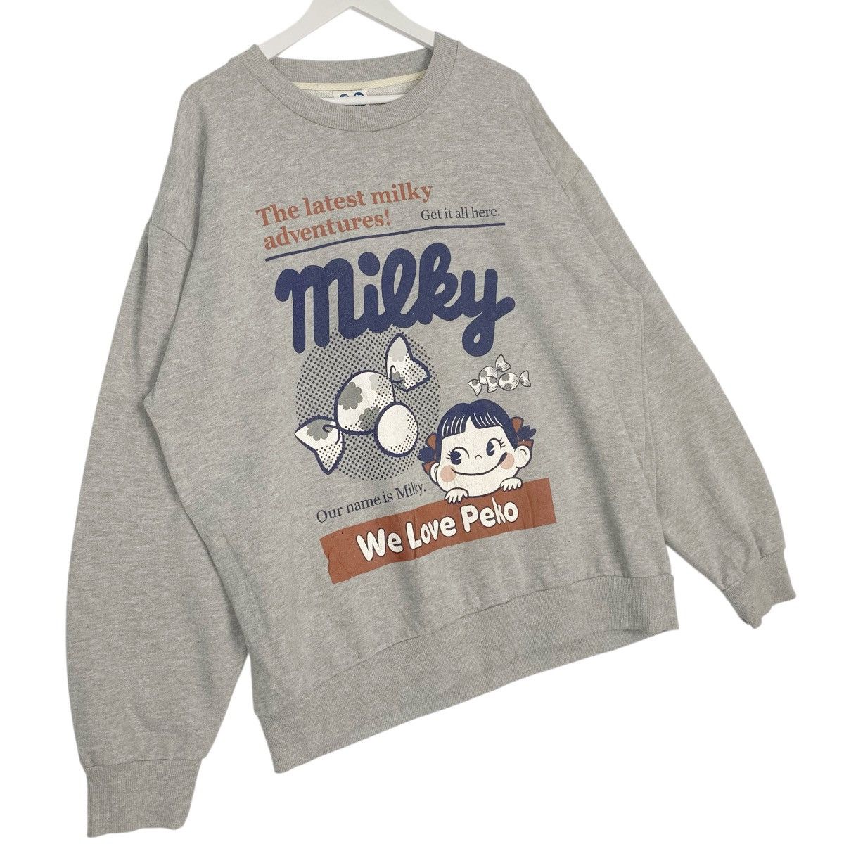 Other Vintage Milky Peko Sweatshirt Crewneck Grey Big Logo Size 4L Size US L / EU 52-54 / 3 - 3 Thumbnail