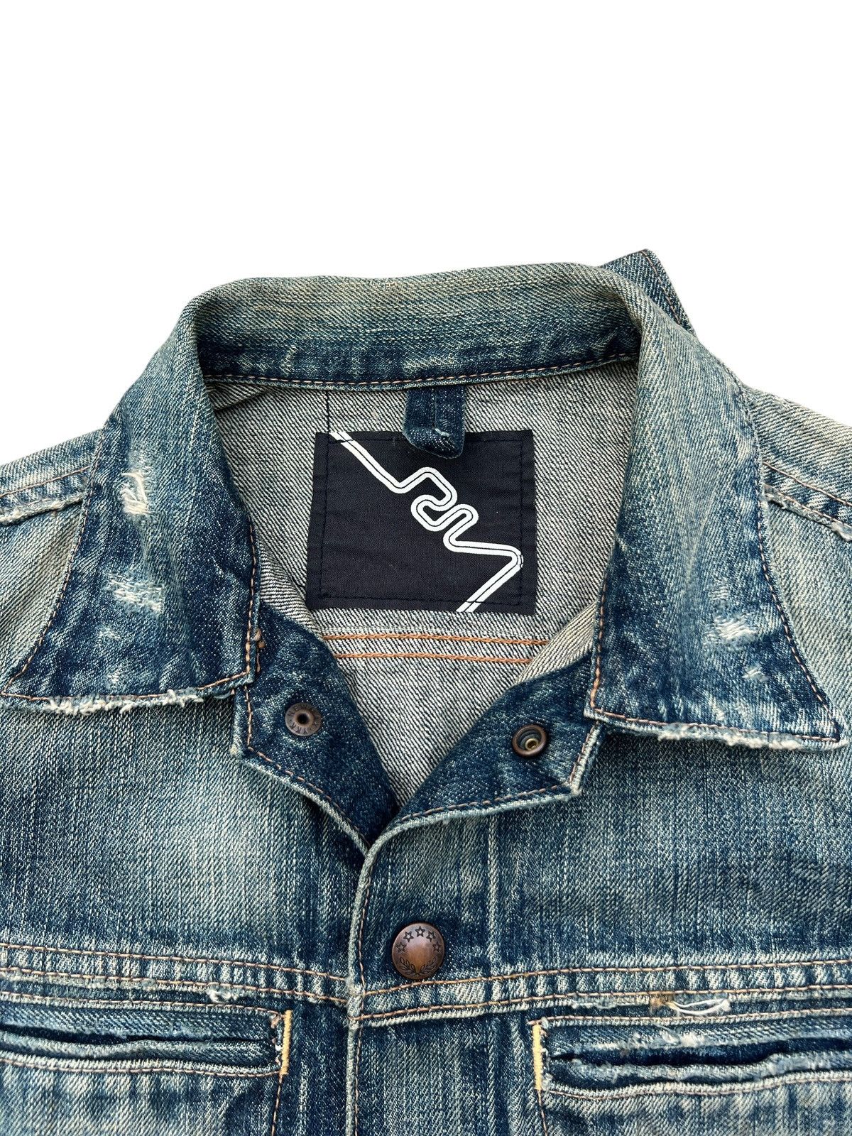 Japanese Brand RNA Japan Distressed Mudwash Denim Jacket Size S / US 4 / IT 40 - 10 Thumbnail