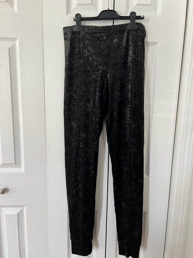 Comme des Garcons Black Velour Foil Print Lounge Pants Size US 34 / EU 50 - 1 Thumbnail