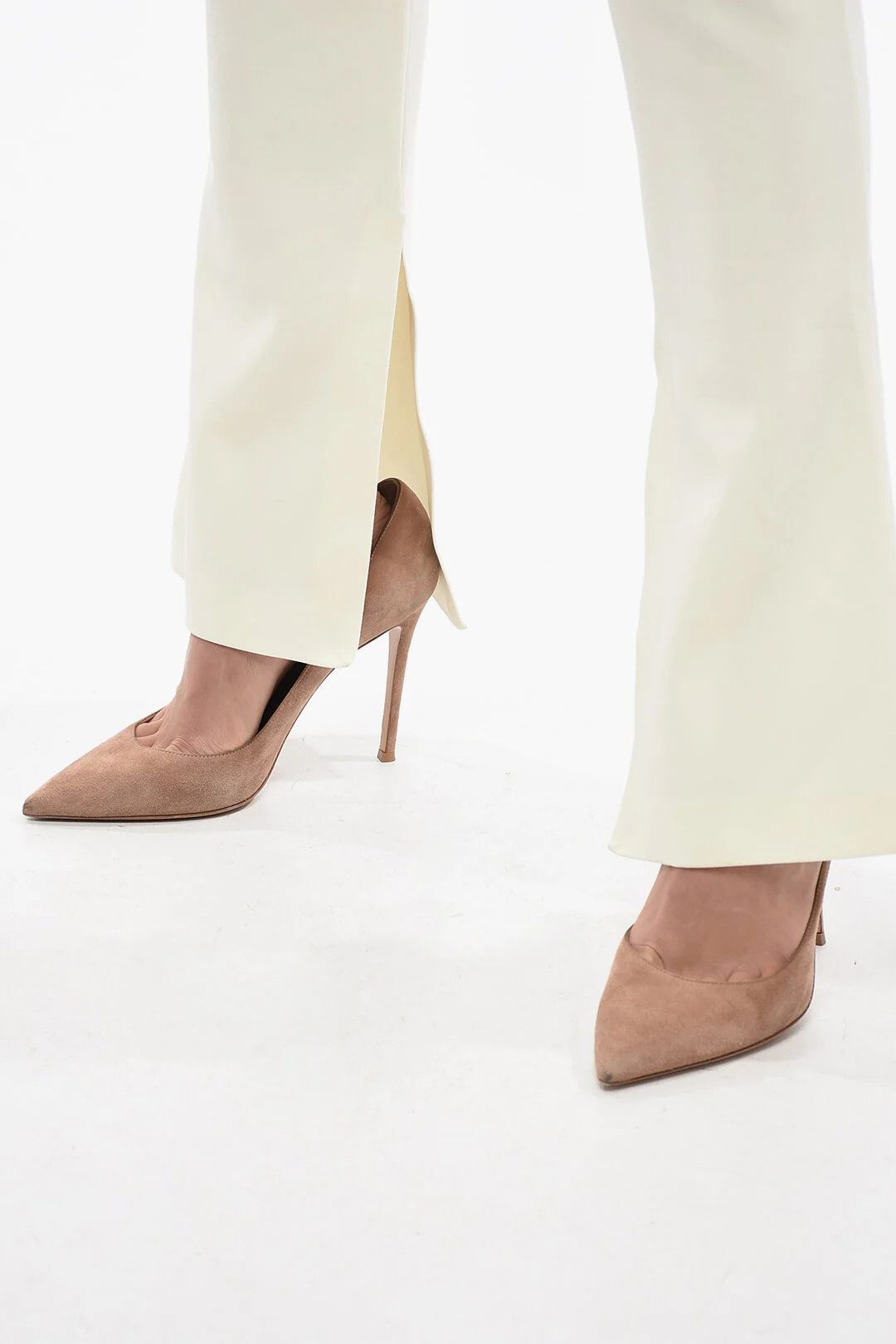 Off-White og1mm0426 Flare-Fit Leggings in Beige Size 25" / US 0 / IT 36 - 3 Thumbnail