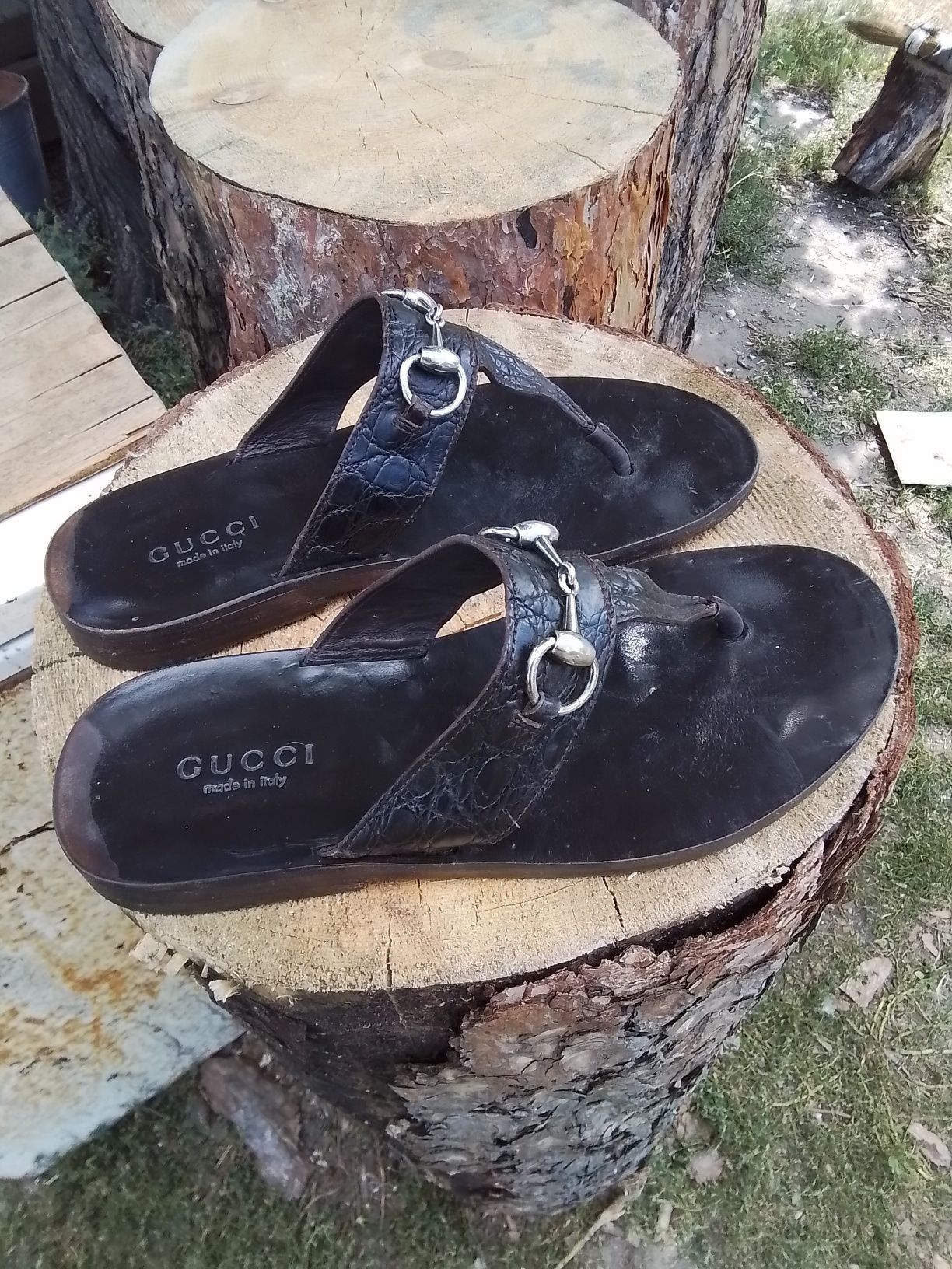 Gucci Gucci Leather Slippers Shoes Size US 7.5 / IT 37.5 - 1 Thumbnail