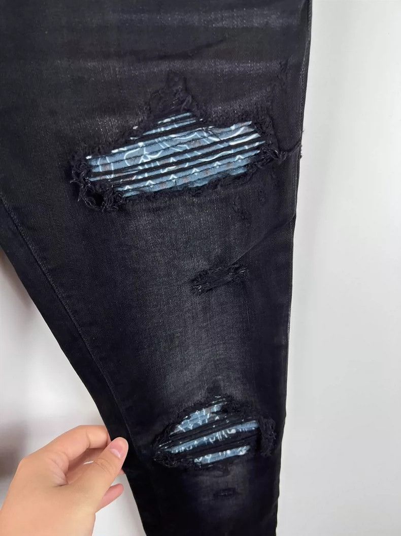Amiri Amiri Blue Cashew Flower jeans Size US 30 / EU 46 - 2 Thumbnail