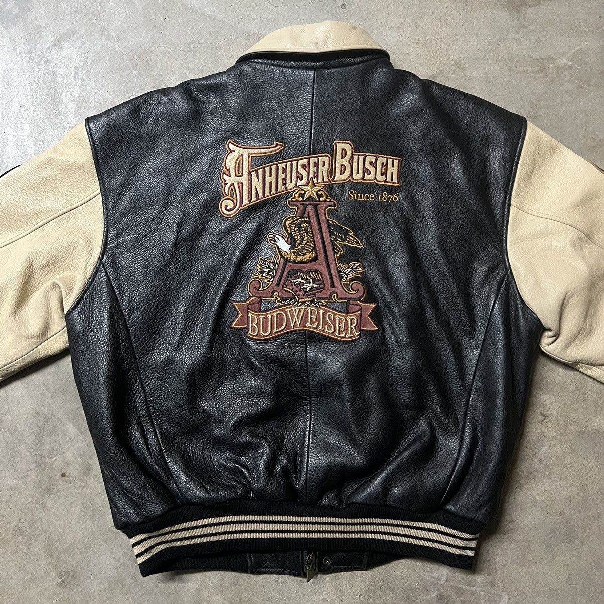 Budweiser × Vintage Vintage 90’s Budweiser Anheuser Busch Leather Jacket Size US L / EU 52-54 / 3 - 2 Thumbnail
