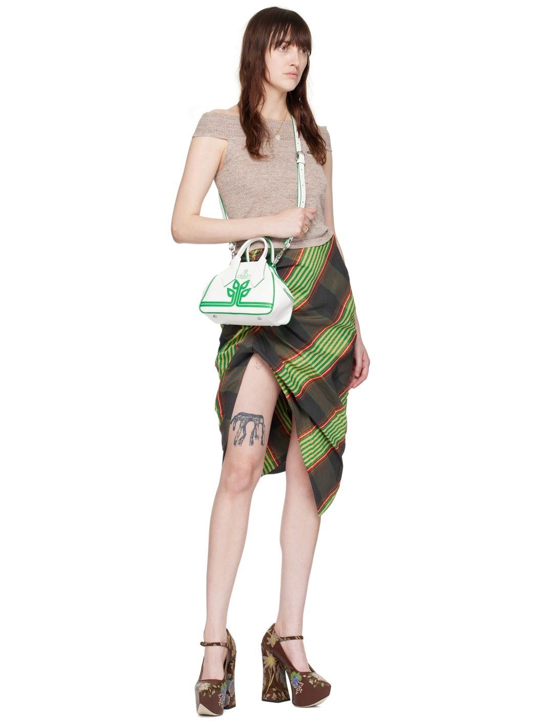 Vivienne Westwood o1f1d3z0825 Size: OS / Yasmine Small Bag in White/Green Size ONE SIZE - 4 Thumbnail