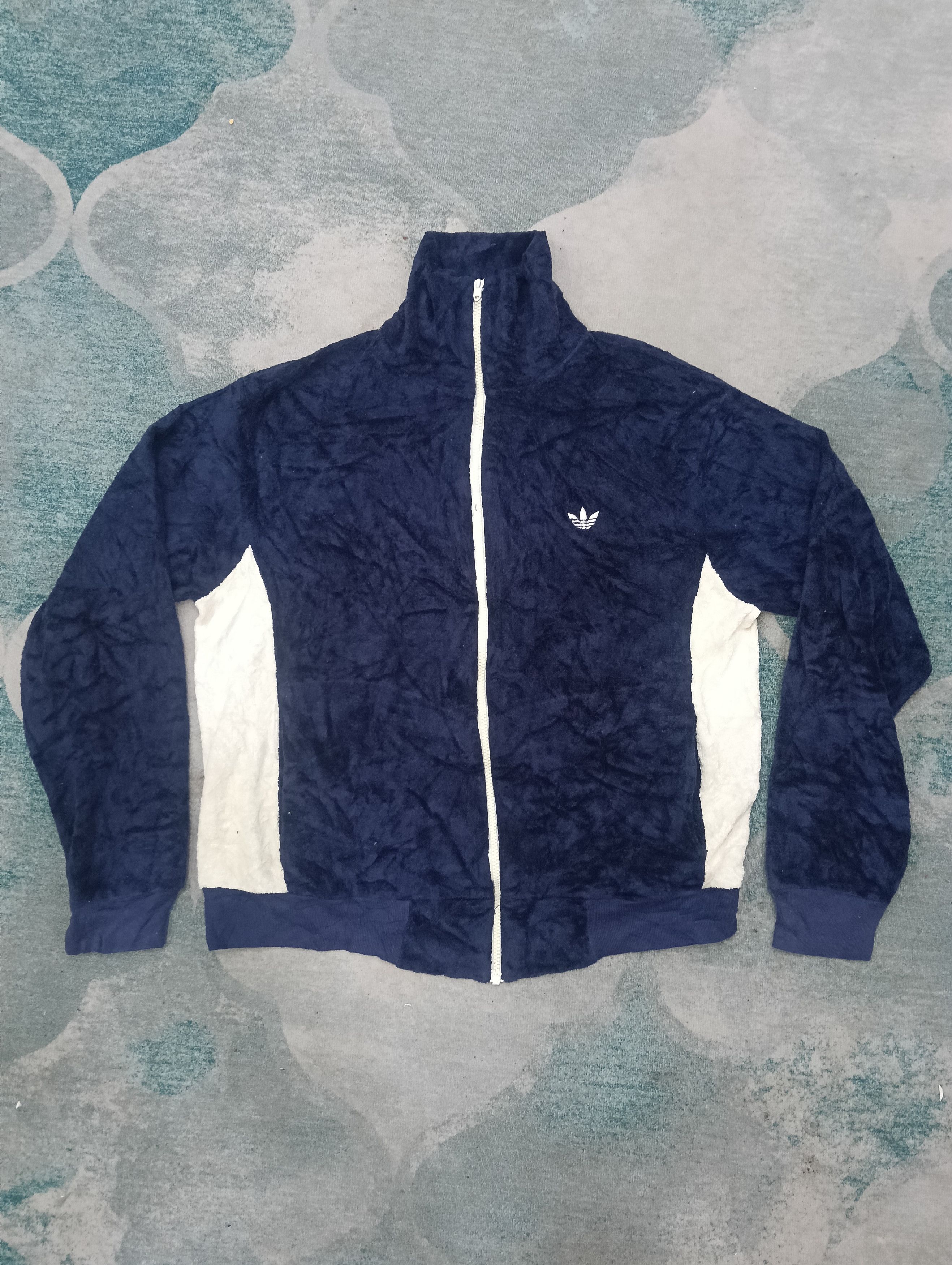 Adidas × Vintage 80s Adidas Zip Up Like Velvet Jacket Size US XL / EU 56 / 4 - 2 Thumbnail