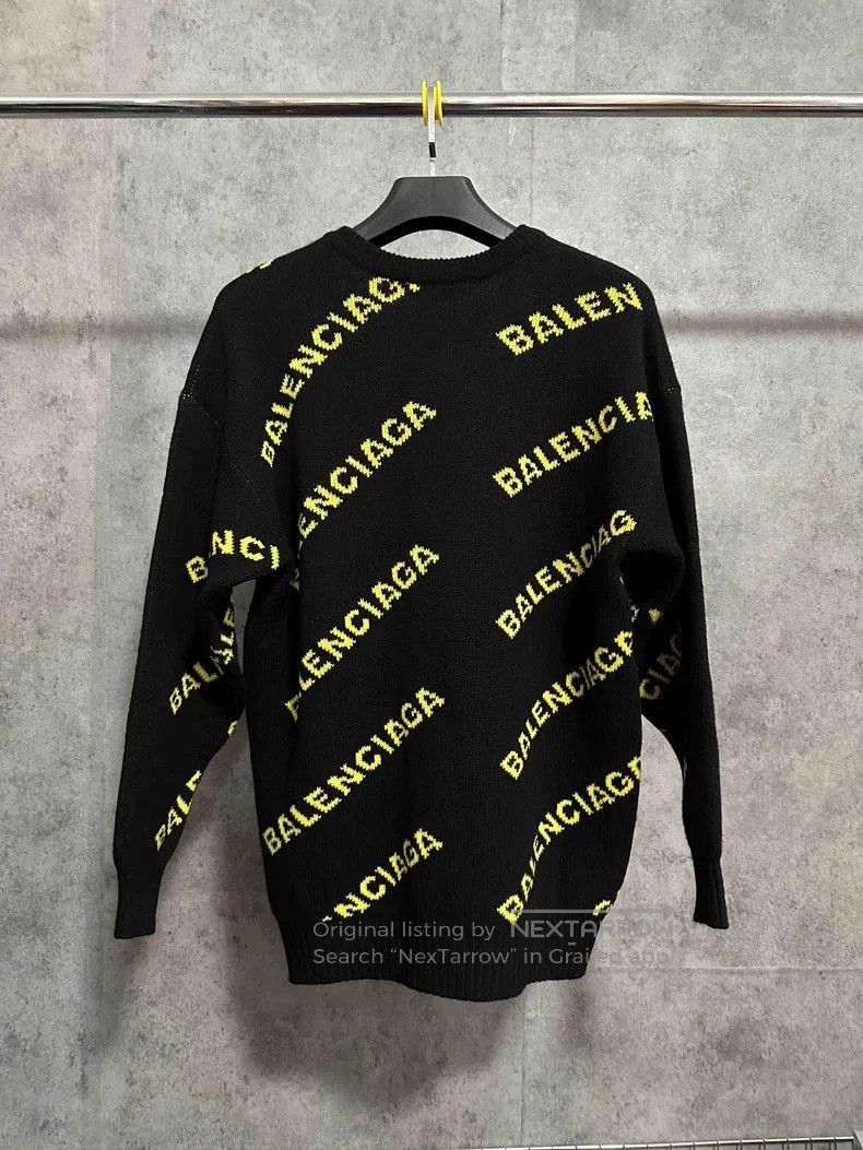 Balenciaga Balenciaga Logo Knit Sweater Black Yellow. Size US XS / EU 42 / 0 - 4 Thumbnail