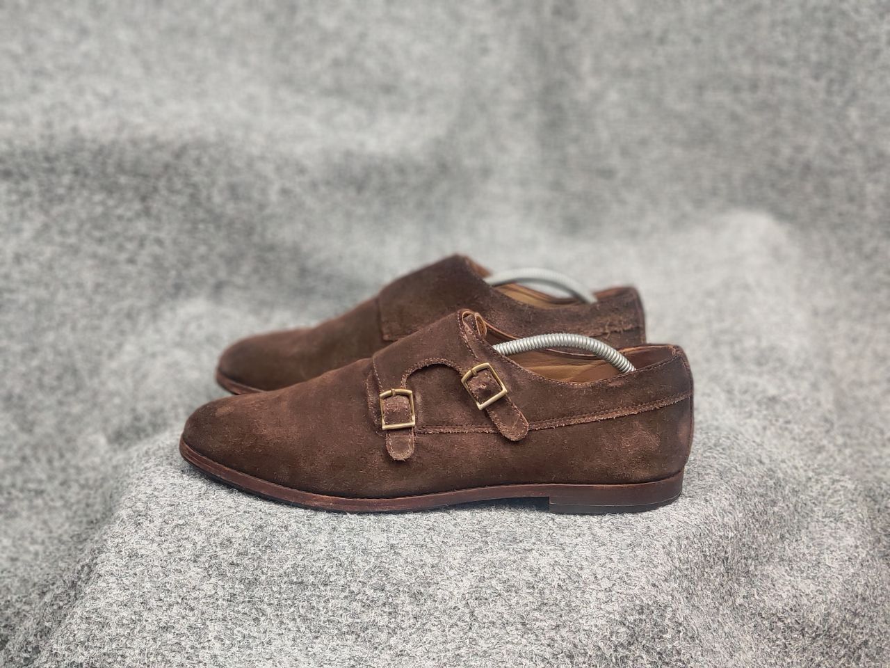 Vintage Gordon Bros Design Brown suede monk shoes with two straps Size US 12 / EU 45 - 9 Thumbnail