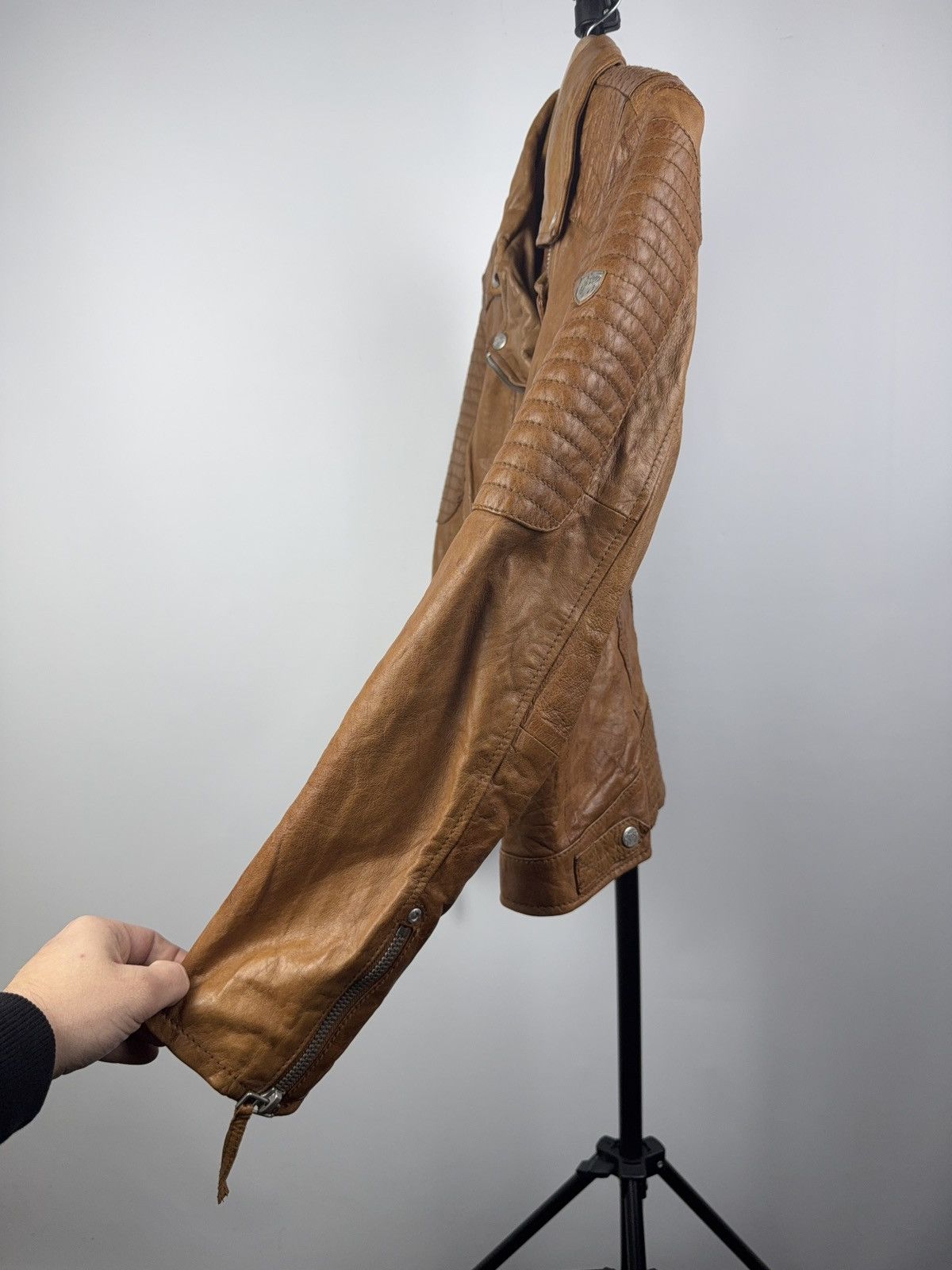 Gypsy Avant Garde 00s Y2K Gipsy Leather Moto Racing Jacket Brown L Size L / US 10 / IT 46 - 6 Thumbnail