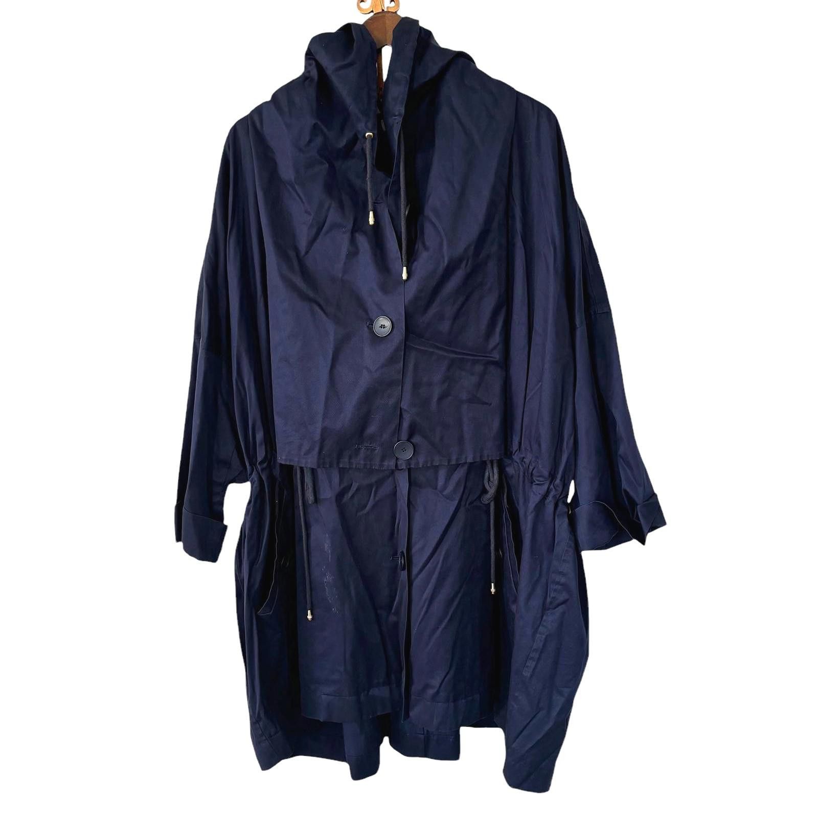 Issey Miyake Issey Miyake Cotton Double Breasted Navy Trench Coat Size 8 Size M / US 6-8 / IT 42-44 - 1 Thumbnail