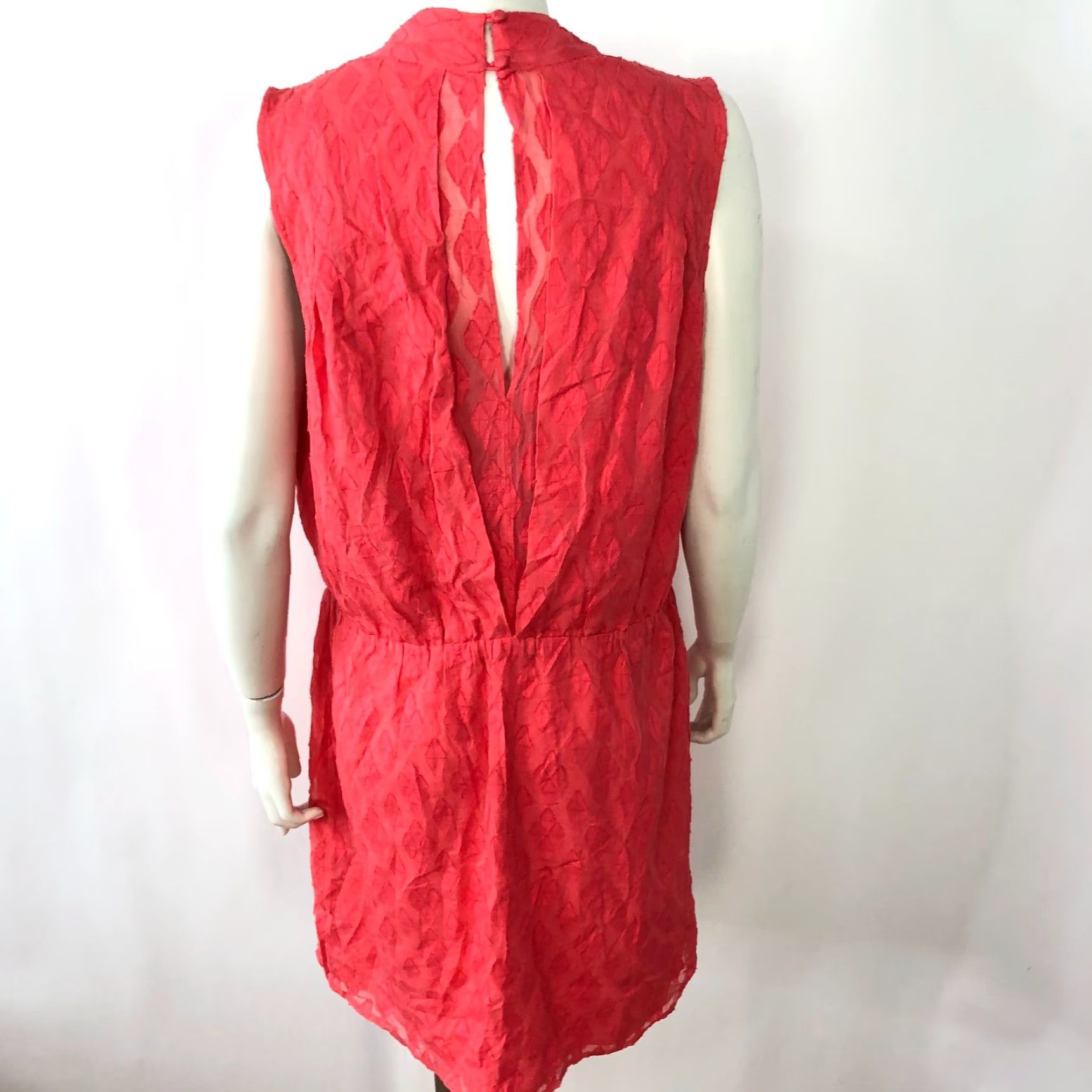 Tori Richard Tori Richard NO TAG LG Distressed Silk Cotton A-Line Wrap Knee Dress Orange Red Shirt? Size L / US 10 / IT 46 - 4 Thumbnail