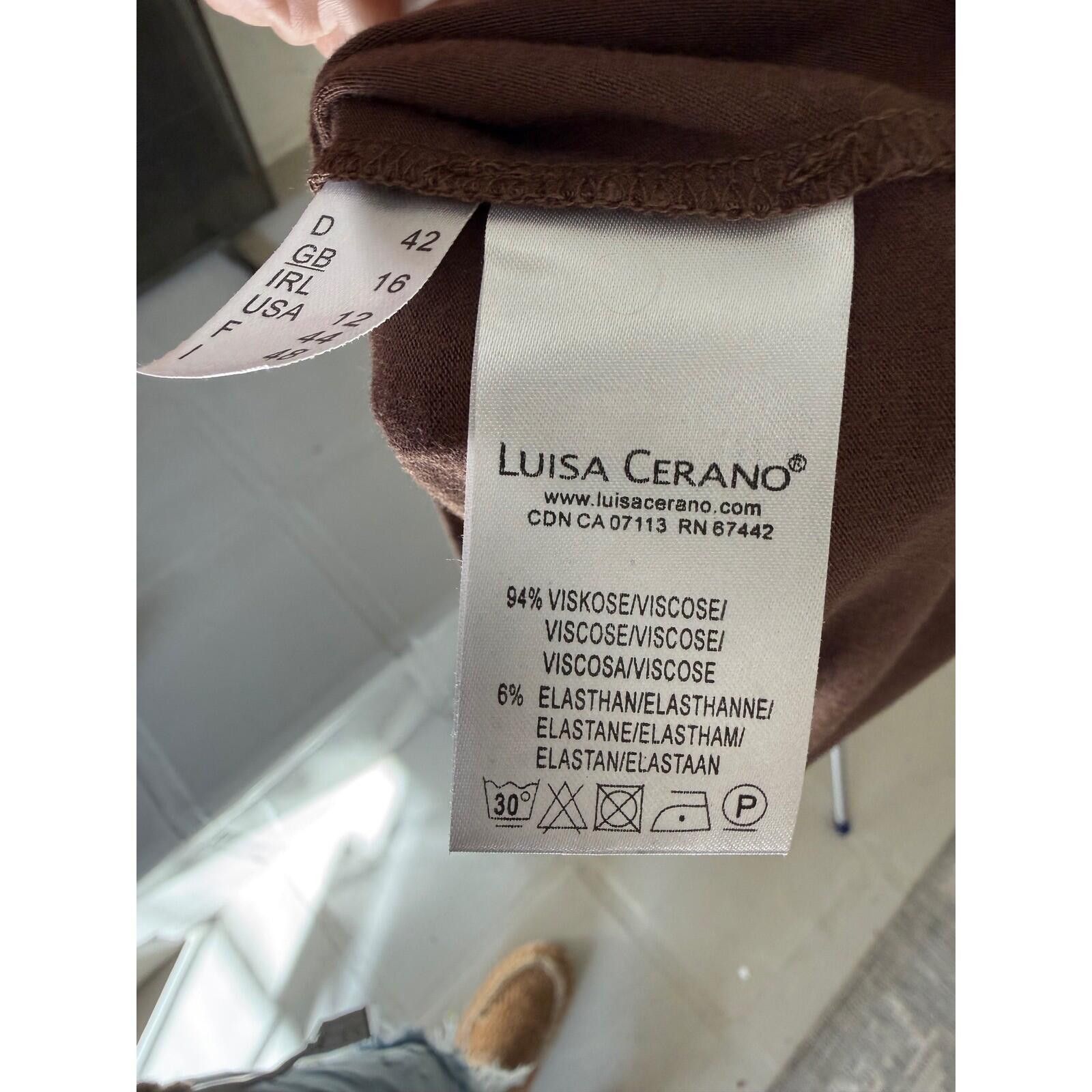 Other Luisa Cerano Brown Viscose Blend Scoop Neck Tank Top Size 12 Size XL / US 12-14 / IT 48-50 - 6 Thumbnail