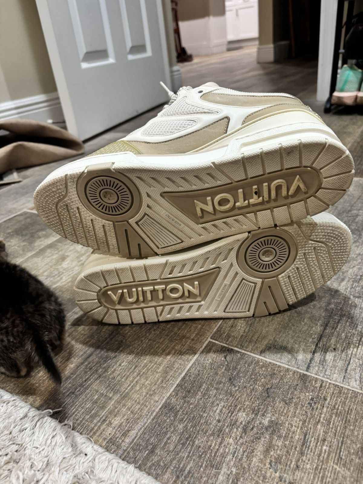 Louis Vuitton Beige and White Skate Sneakers Size US 9 / EU 42 - 7 Thumbnail