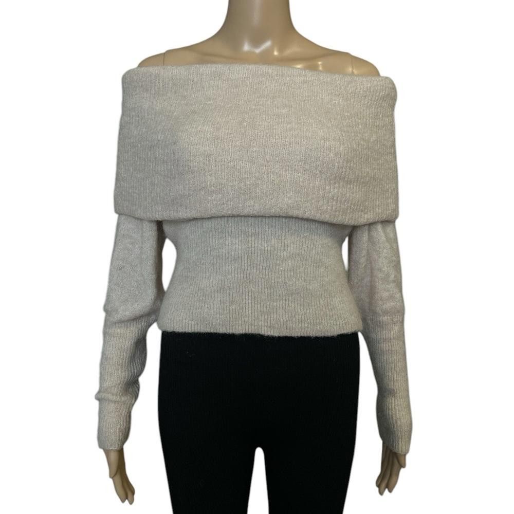Esprit ESPRIT Women's Off-the-Shoulder Knit Sweater - Beige Size M / US 6-8 / IT 42-44 - 2 Thumbnail