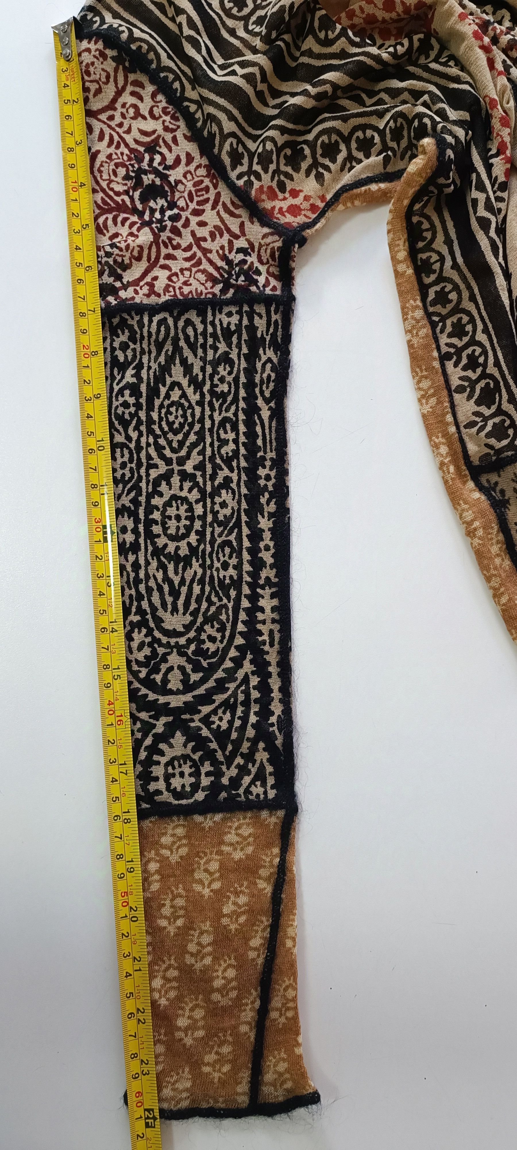 Jean Paul Gaultier FW2000/01- Bi-material top - tribal and floral - Patchwork Size S / US 4 / IT 40 - 15 Thumbnail
