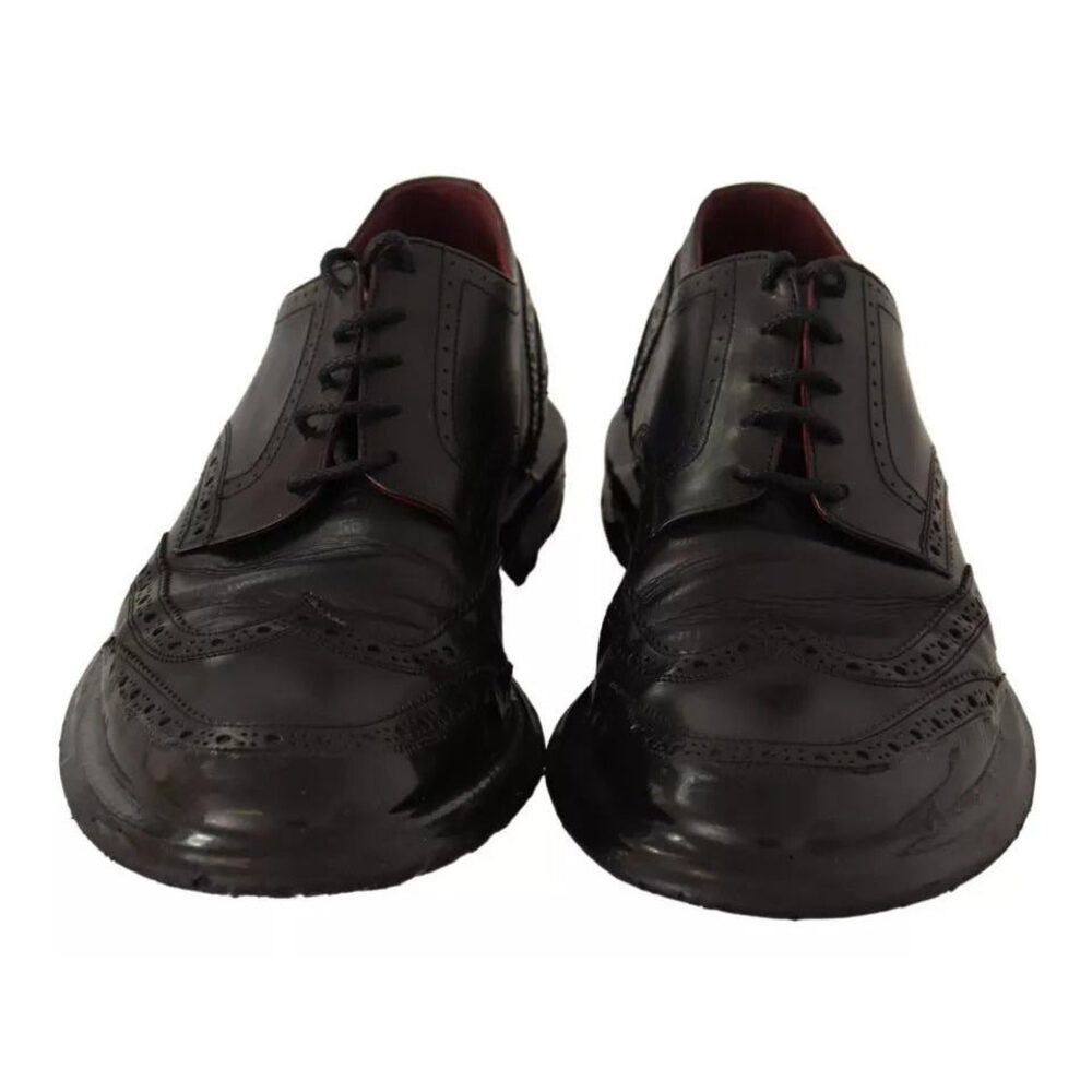 Dolce & Gabbana Dolce & Gabbana Black Leather Brogue Oxford Dress Shoes Size US 9 / EU 42 - 8 Thumbnail