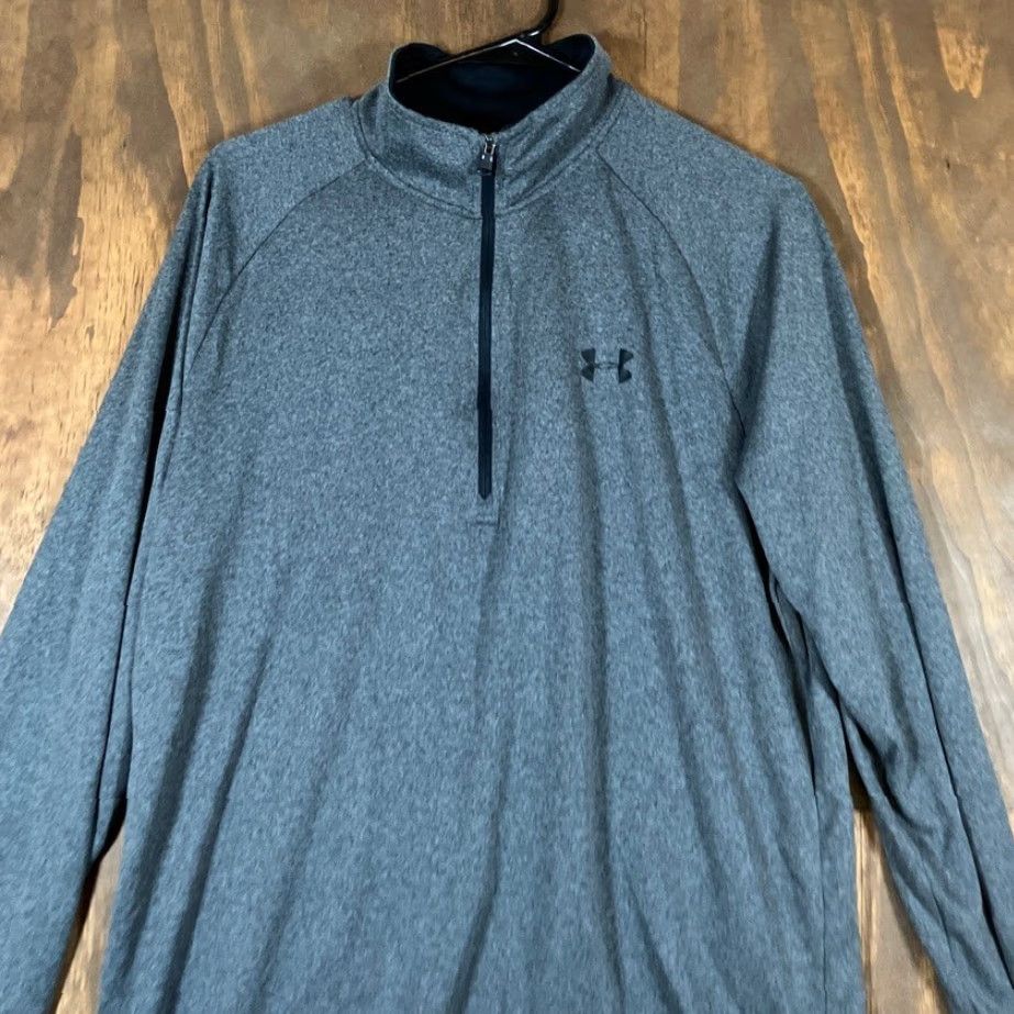Under Armour Under Armour Mens Shirt Gray UA Tech 2.0 1/2 Zip Pullover Loose Fit Large Shirt Mens Long Sleeve Pullover Grey Athletic Casual Training Size US L / EU 52-54 / 3 - 2 Thumbnail