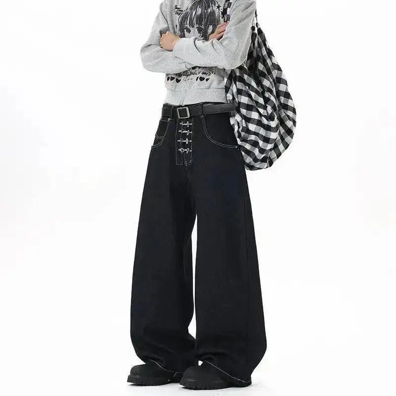 Japanese Brand Dark Blue Wide Leg Baggy Denim Jeans Size US 30 / EU 46 - 4 Thumbnail