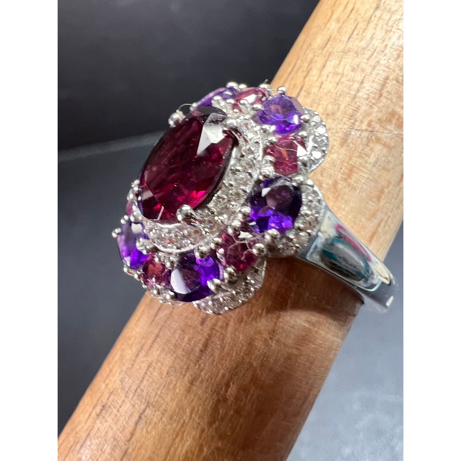 Other NEW rhodolite garnet and amethyst ring in 925 silver size 7 Size ONE SIZE - 19 Thumbnail
