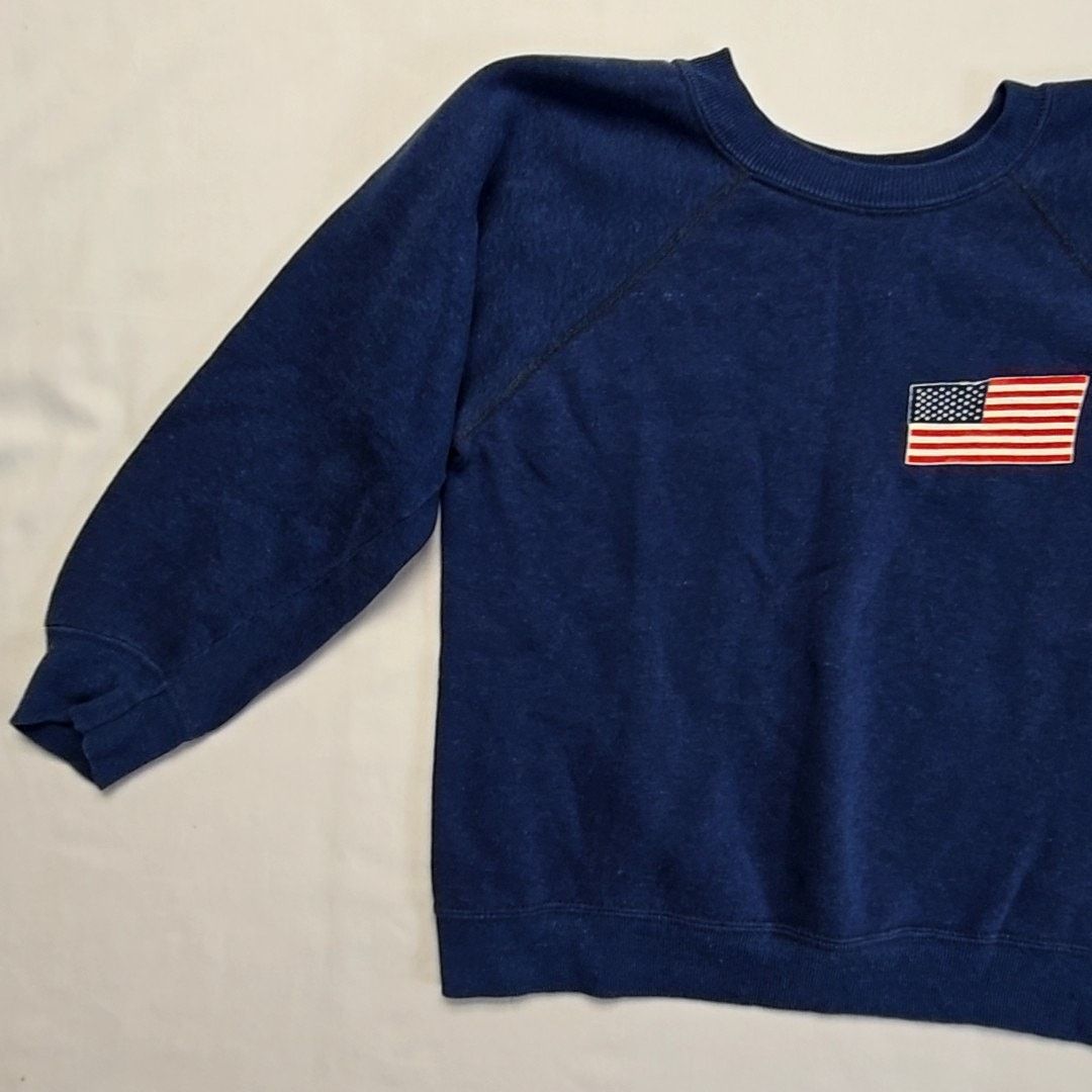 Vintage Vintage American Flag Sweatshirt Blue USA Crewneck Small Size S / US 4 / IT 40 - 3 Thumbnail