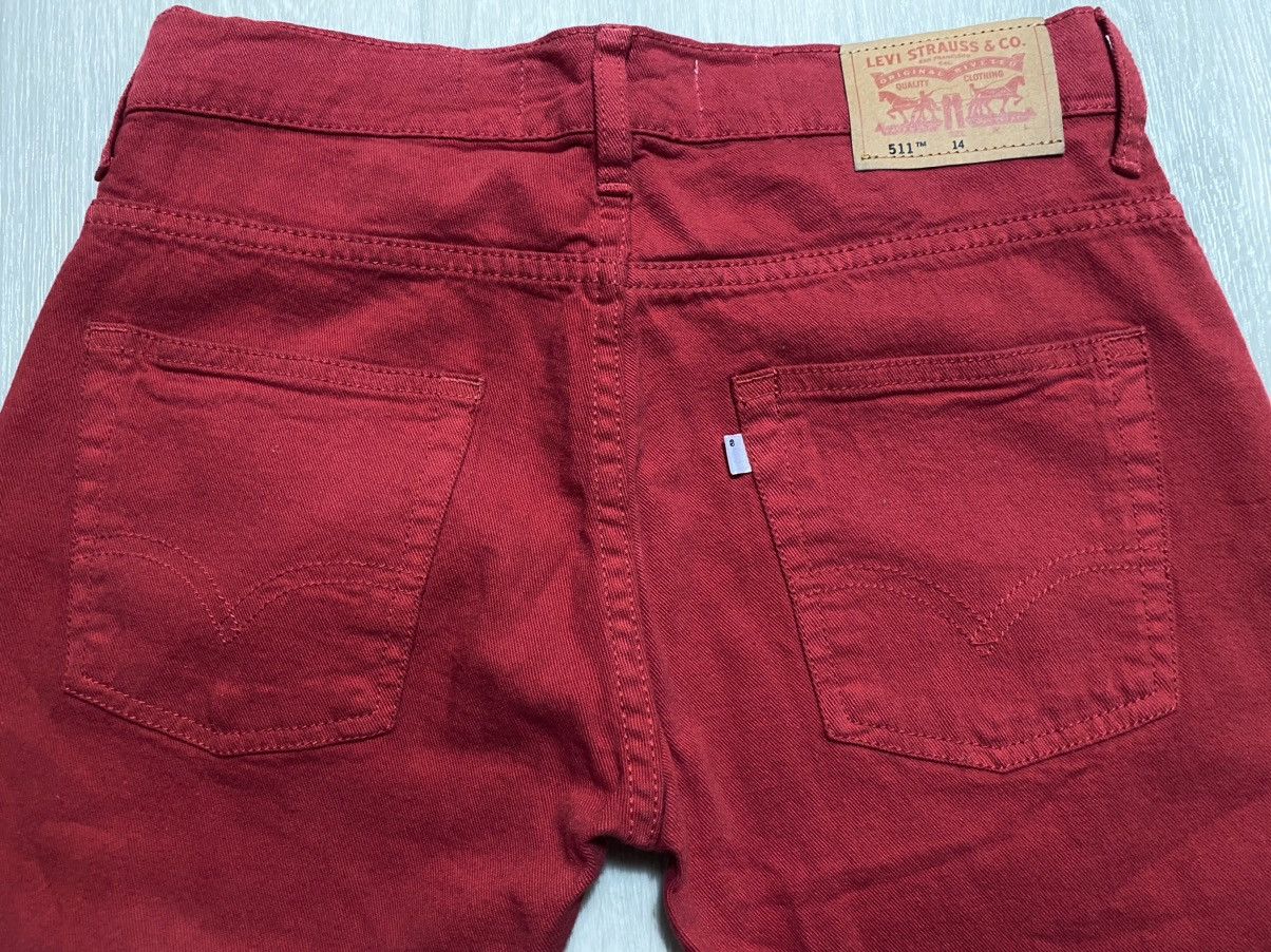 Levi's Women’s Junior Levi’s 511 Slim Vintage Red Jeans Denim Size 28" / US 6 / IT 42 - 6 Thumbnail