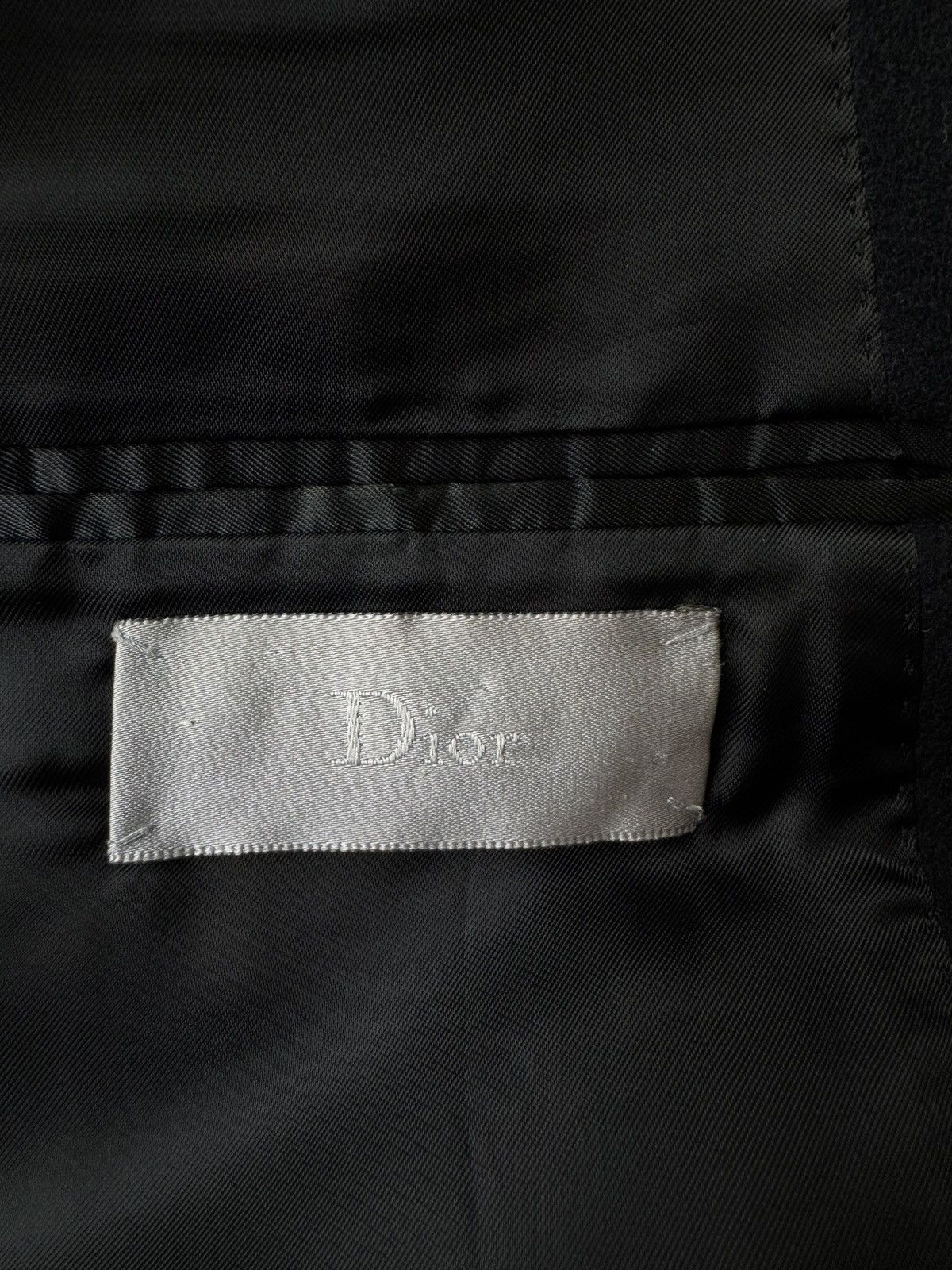 Dior × Hedi Slimane Dior Homme AW03 Nylon Collar Boiled Wool Blazer Size 46S - 7 Thumbnail