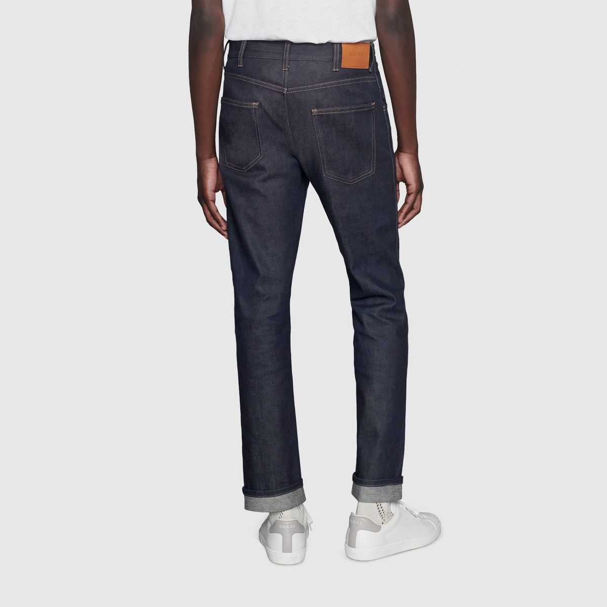 Gucci o1mt1gz0725 Tapered Jeans With Web in Dark Blue Size US 26 / EU 42 - 6 Thumbnail