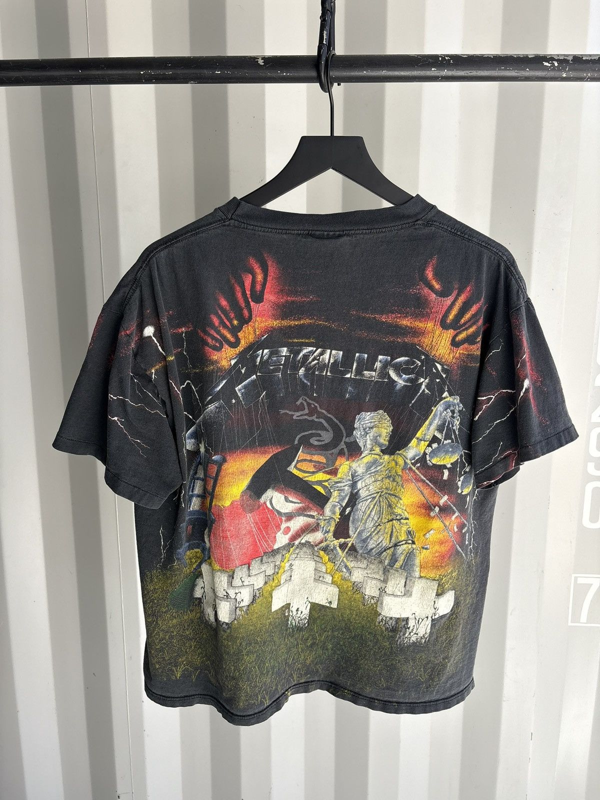 Band Tees Vintage Metallica AOP Shirt Faded Distressed Grunge Band Size US XL / EU 56 / 4 - 4 Thumbnail