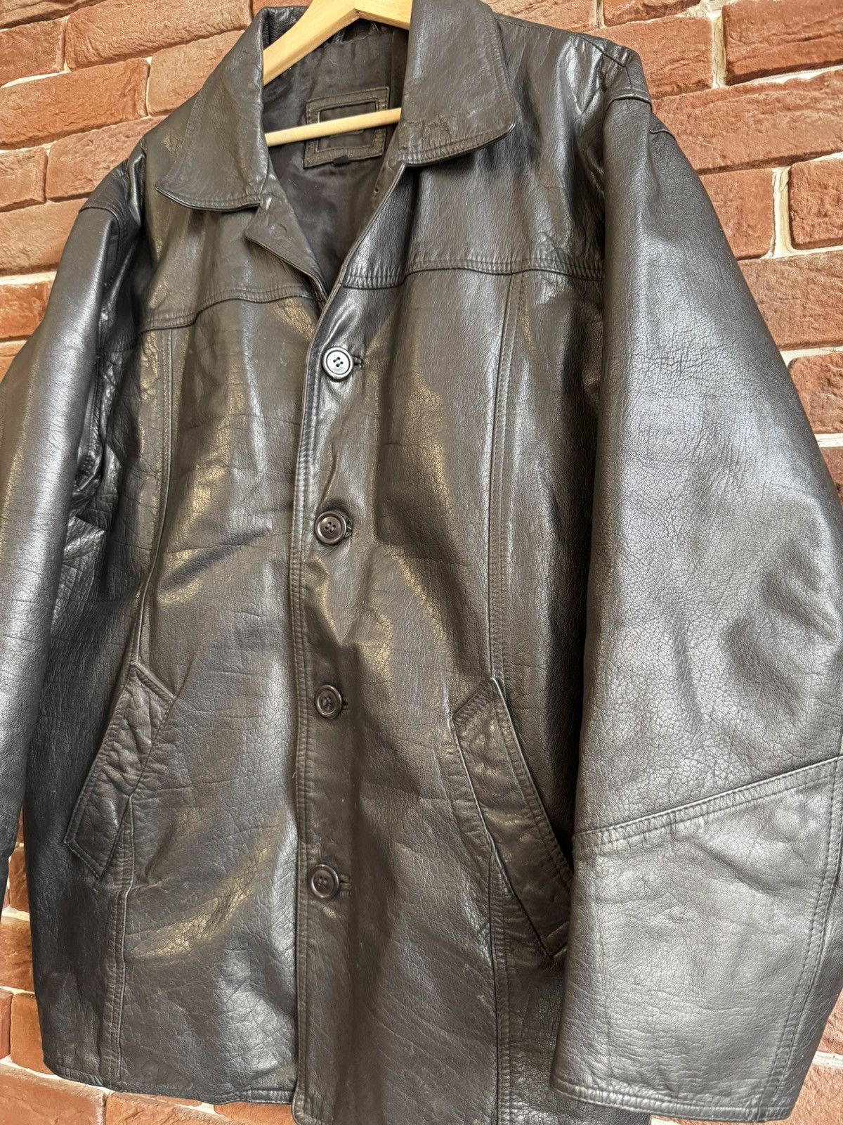 Leather Vintage 90s Real Leather Coat L Jacket High Quality Rock Size US L / EU 52-54 / 3 - 4 Thumbnail