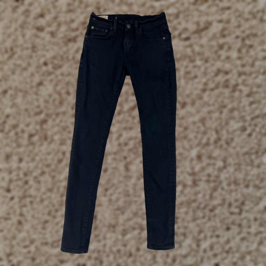 Dickies Polo Ralph Lauren Jeans Womens 24X30 Denim Black Skinny Low Rise Cotton 5-Pocket Dickies City Preppy 90s Mens Girls Size 26" / US 2 / IT 38 - 1 Thumbnail