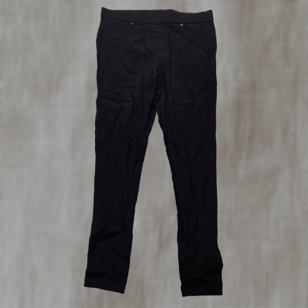 Vintage No Boundaries Solid Black Pants Waistband Tapered Leg Adult Women's L Large Size 36" / US 14 / IT 50 - 1 Thumbnail