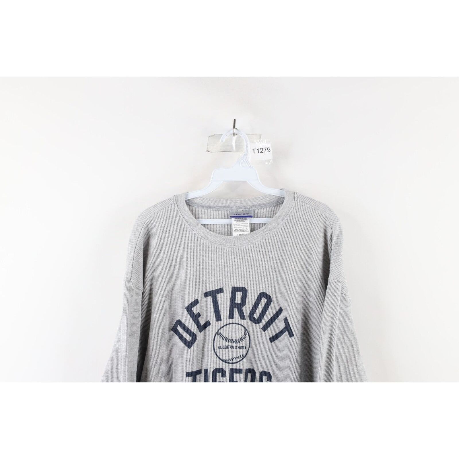 Reebok × Vintage Vintage Reebok Detroit Tigers Thermal Waffle Knit T-Shirt Size US L / EU 52-54 / 3 - 2 Thumbnail
