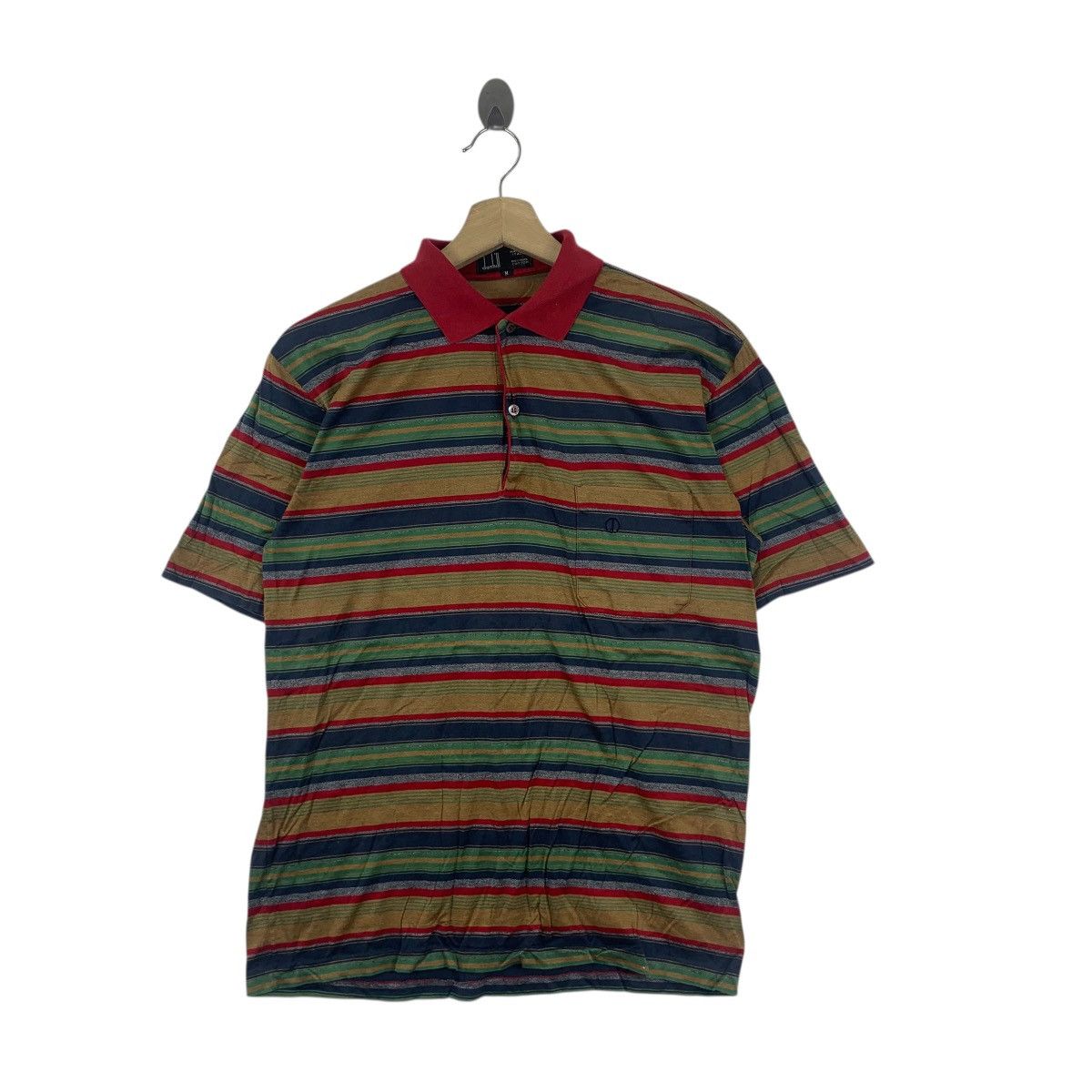 Vintage Vintage DUNHILL MADE IN ITALY Pure Cotton Striped Polo Tee Size US M / EU 48-50 / 2 - 4 Thumbnail