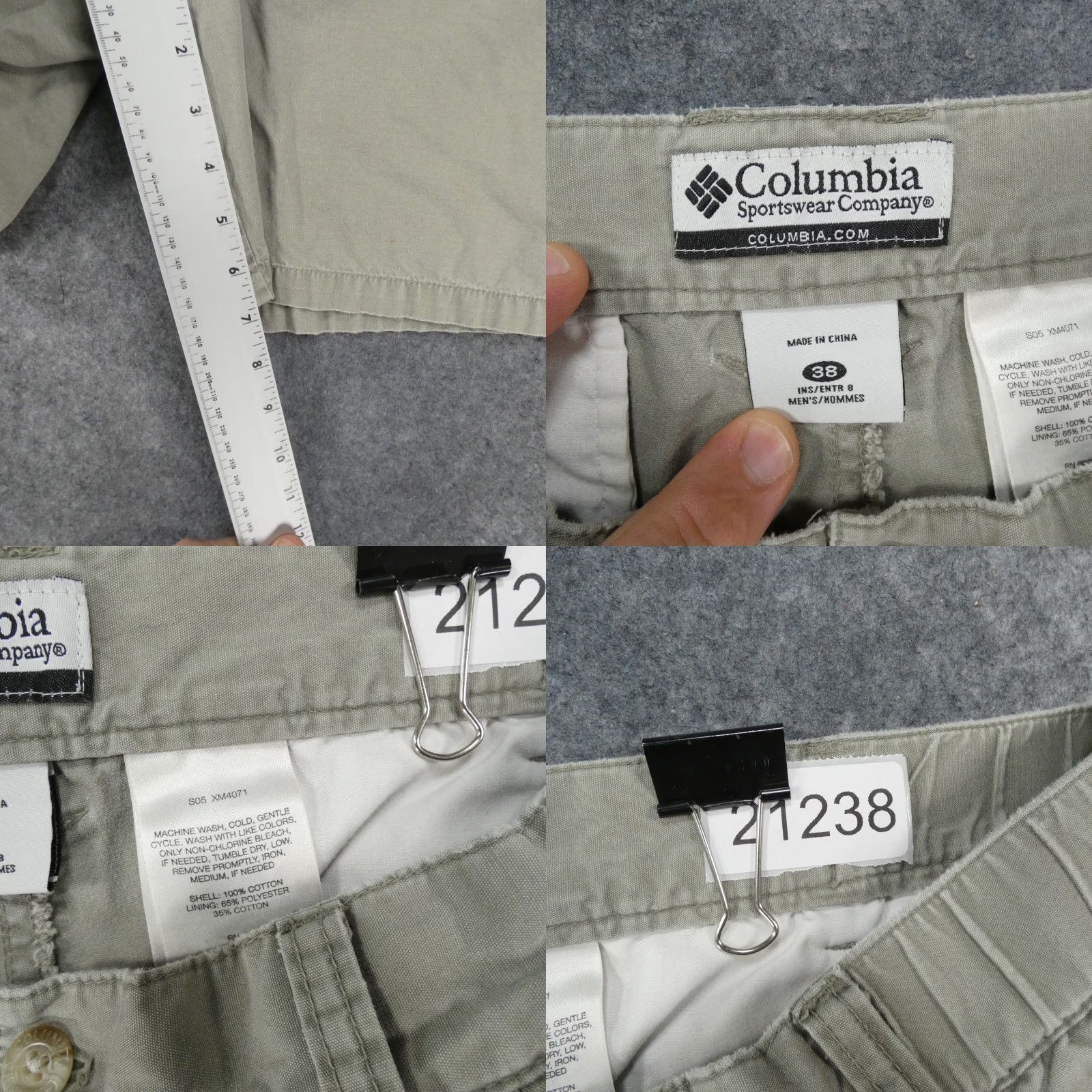 Vintage Columbia Shorts Mens 38 Cargo Flat Front Brown Outdoors Casual Size US 37 - 9 Thumbnail